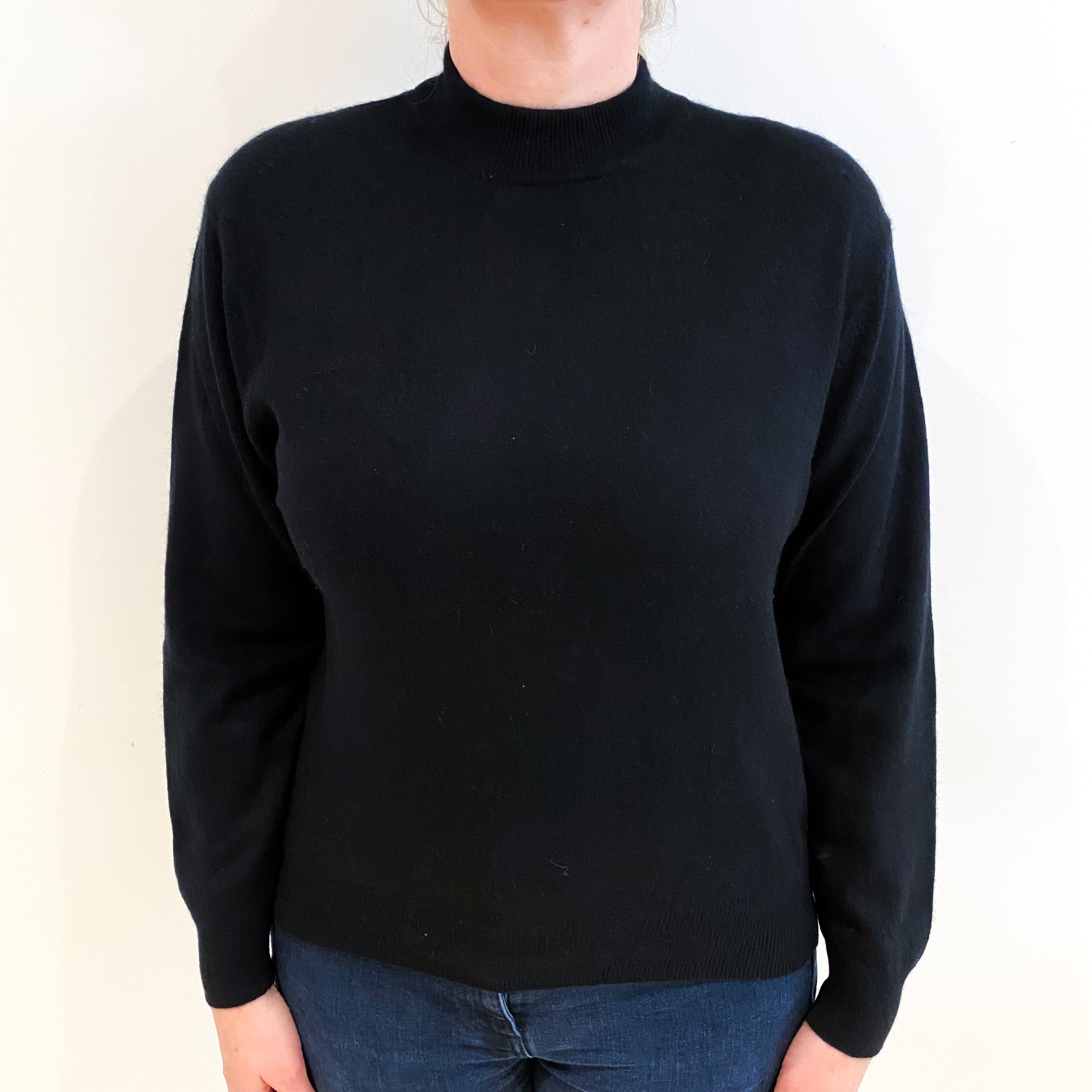 Black Cashmere Turtle Neck Jumper Large