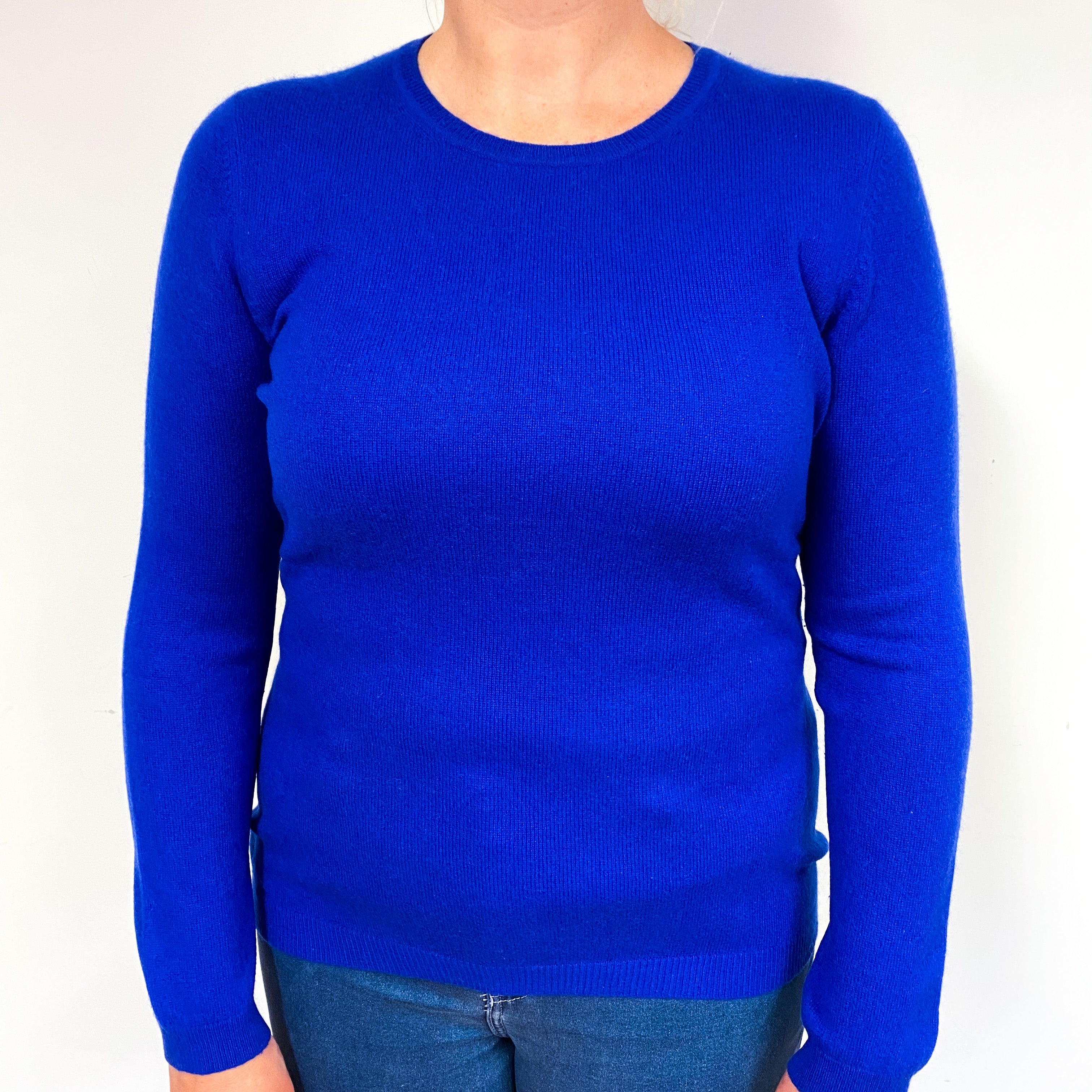 Admiral Blue Cashmere Crew Neck Jumper Large