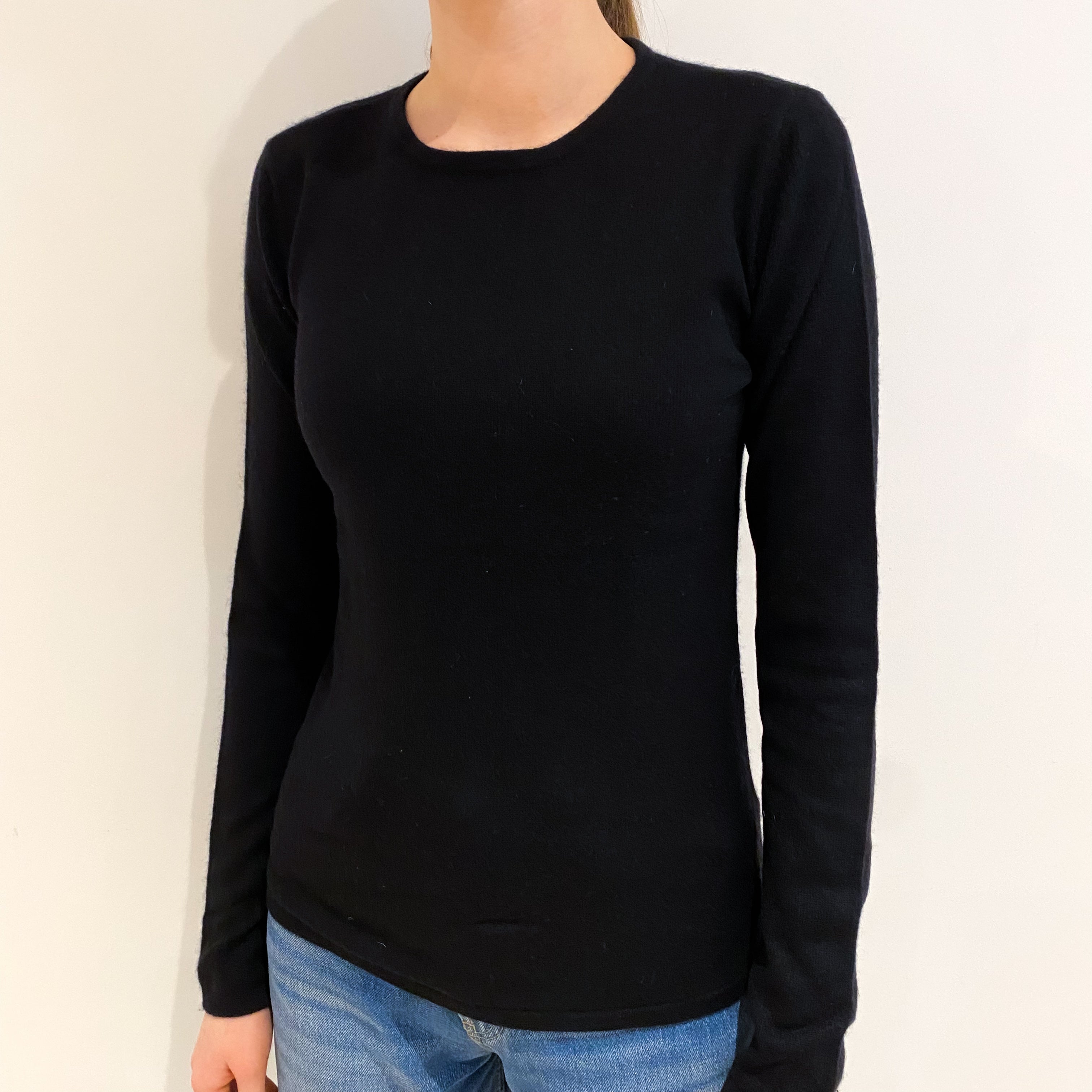 Black Cashmere Crew Neck Jumper Extra Small