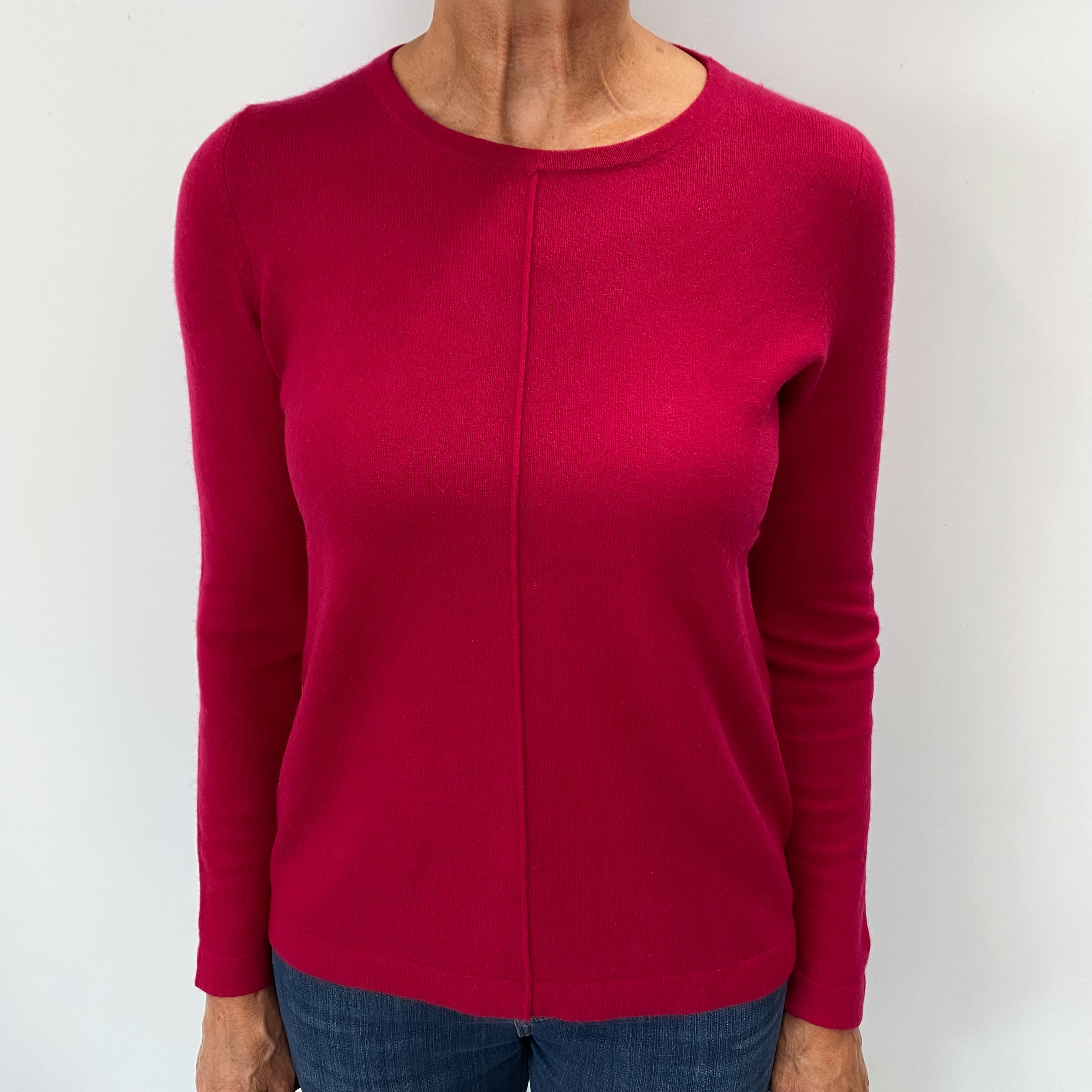 Cherry Pink Cashmere Crew Neck Jumper Medium