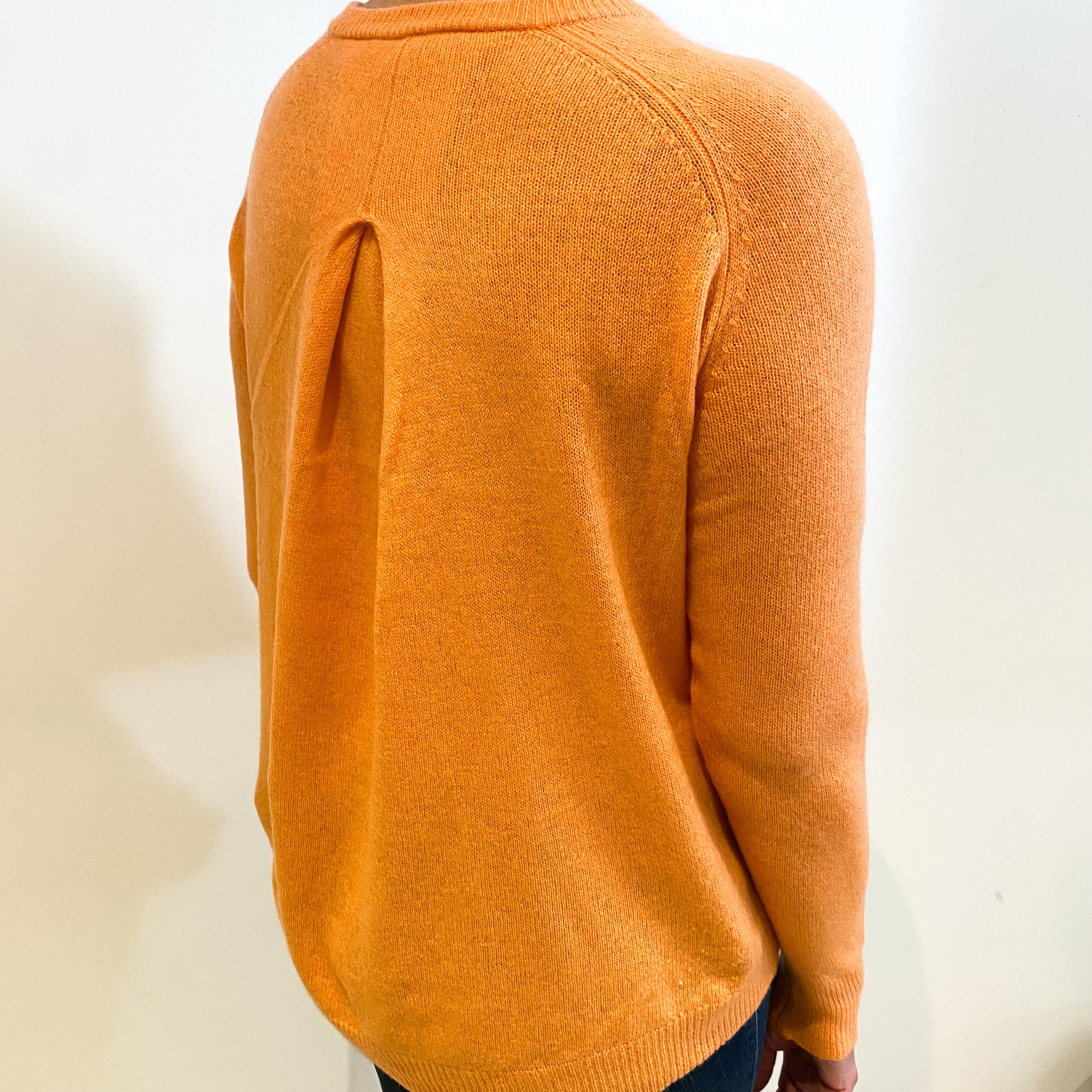 Cantaloupe Orange Cashmere Slouchy Crew Neck Jumper Medium