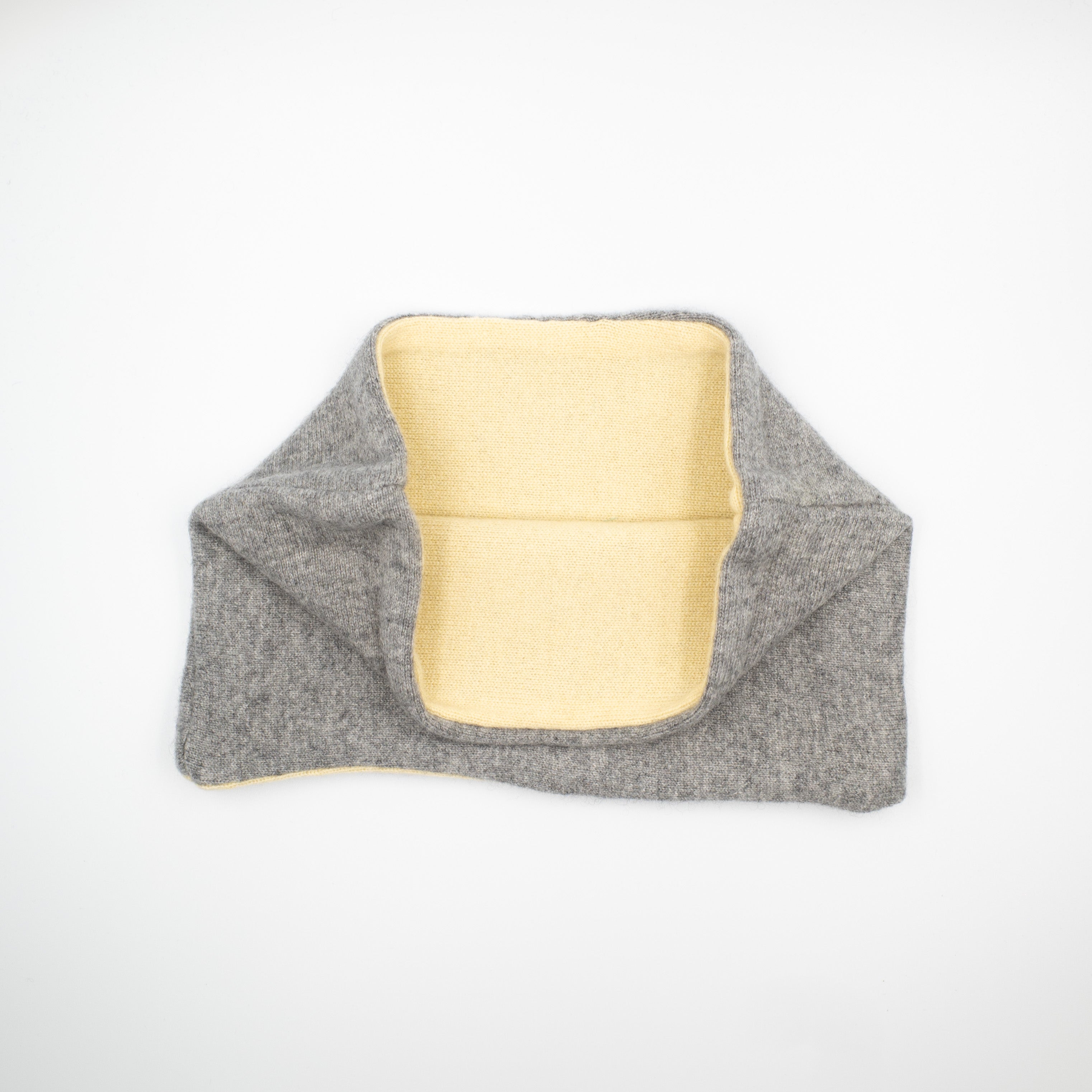 Ash Grey and Pale Yellow Neck Warmer