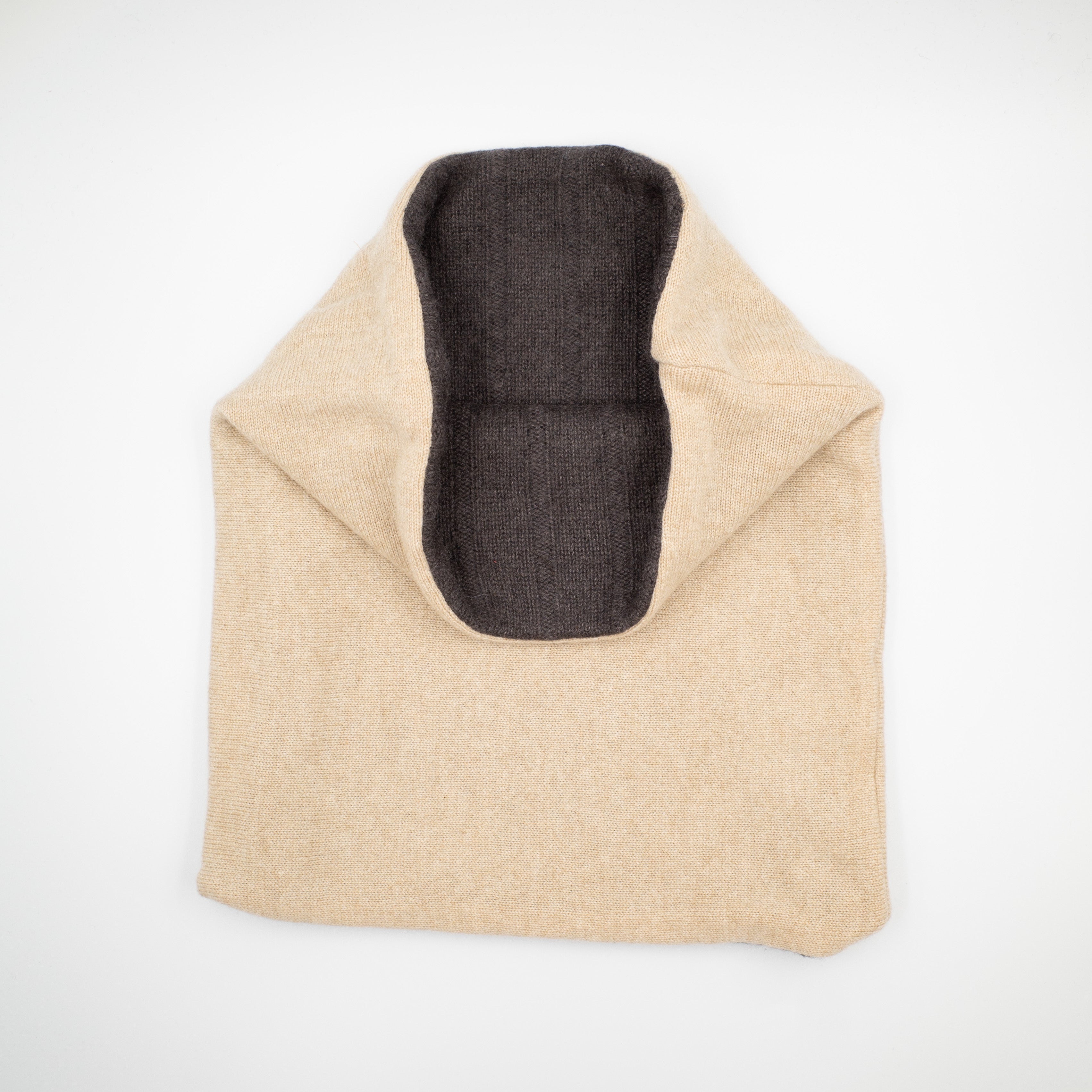 Beige and Mole Brown Luxury Double Layered Snood