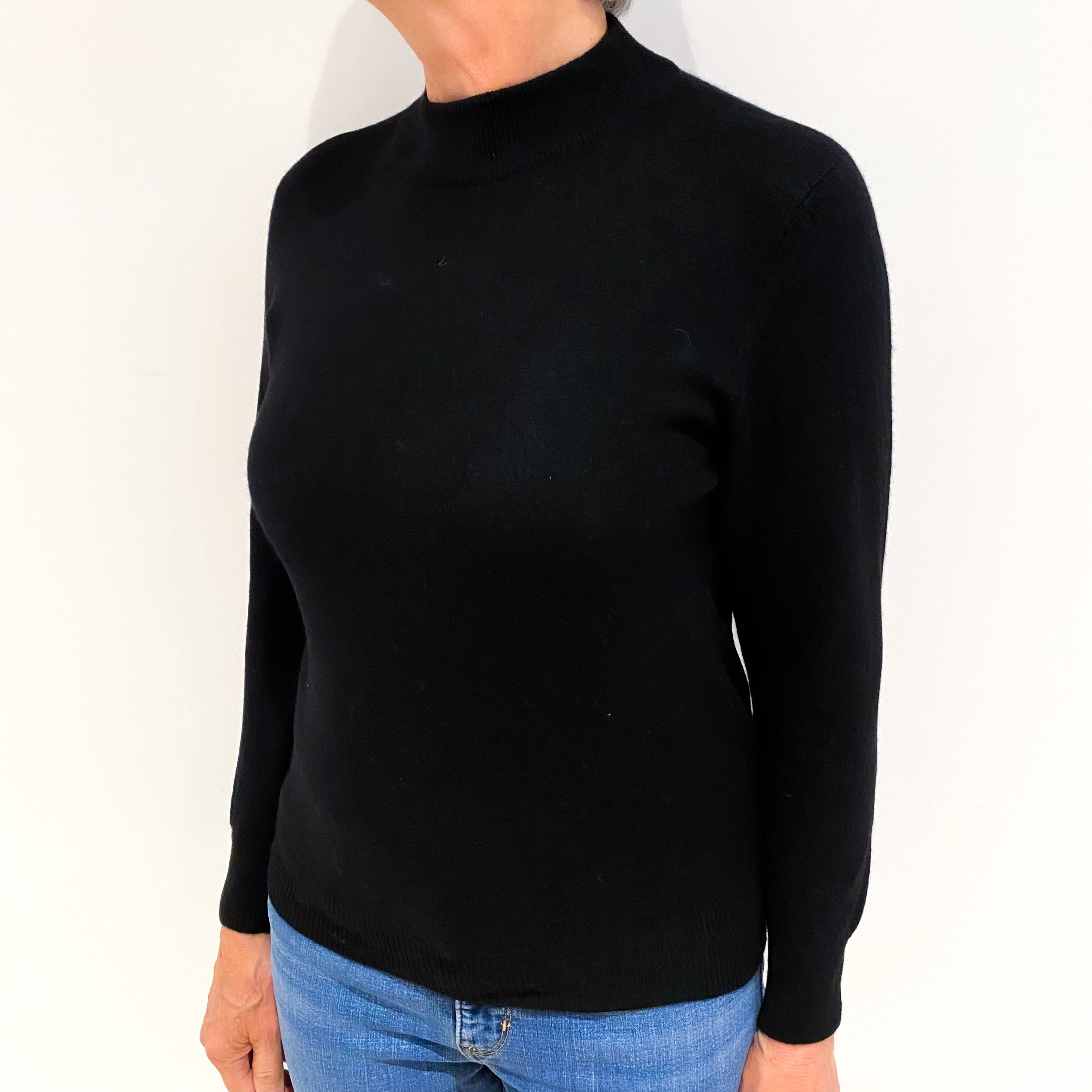 Black Cashmere Turtle Neck Jumper Medium