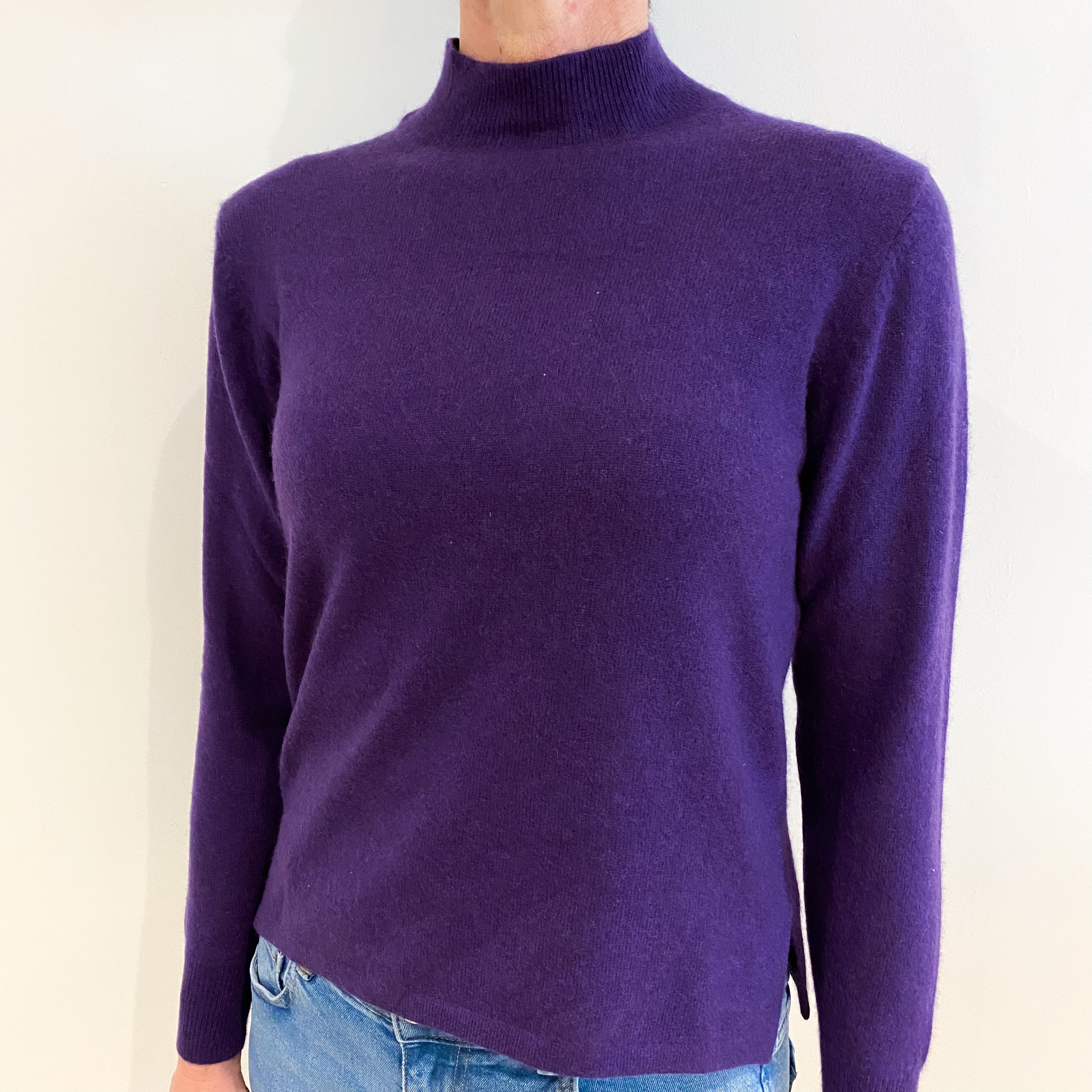 Iris Purple Cashmere Turtle Neck Jumper Small