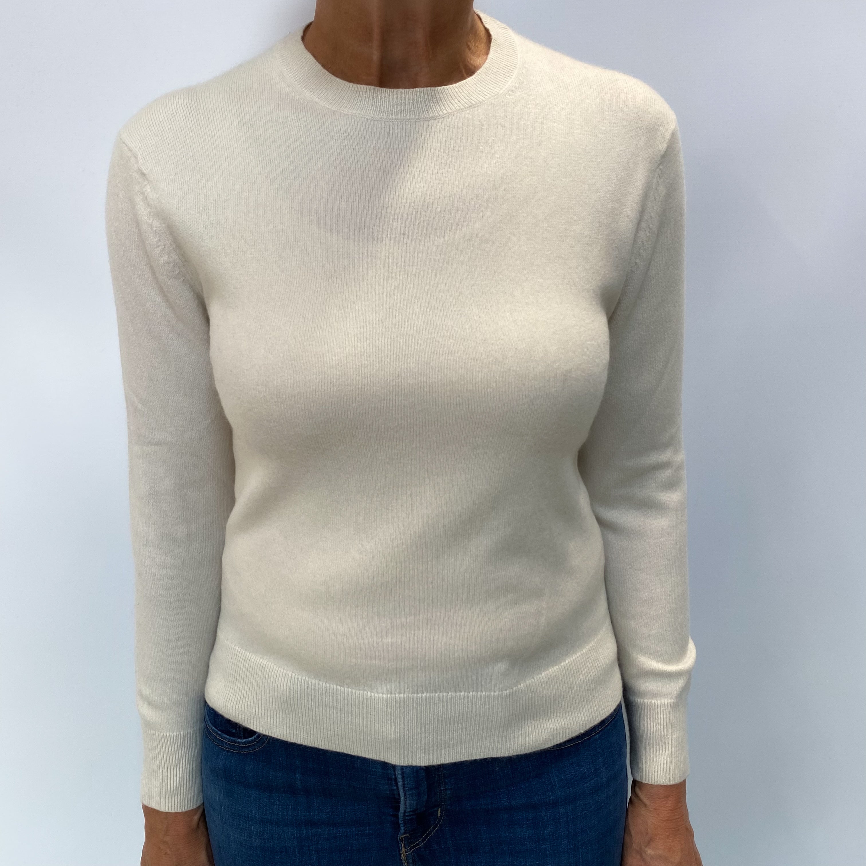 Cream Cashmere Crew Neck Jumper Medium