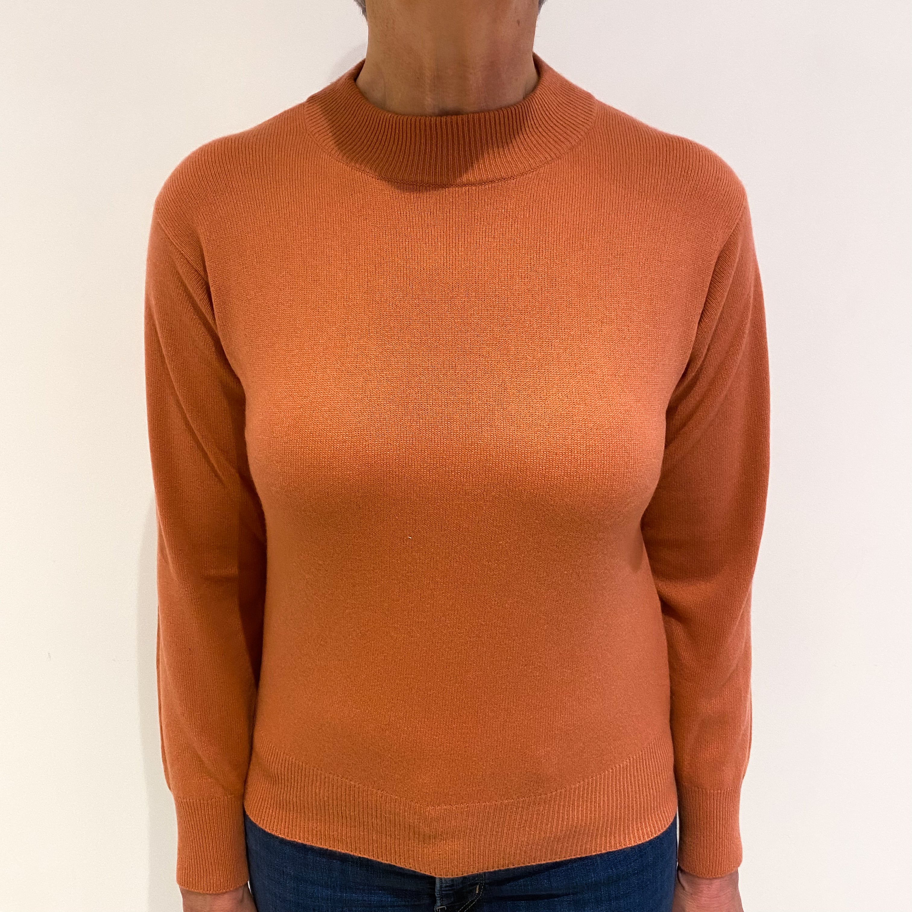 Terracotta Pink Cashmere Turtle Neck Jumper Medium