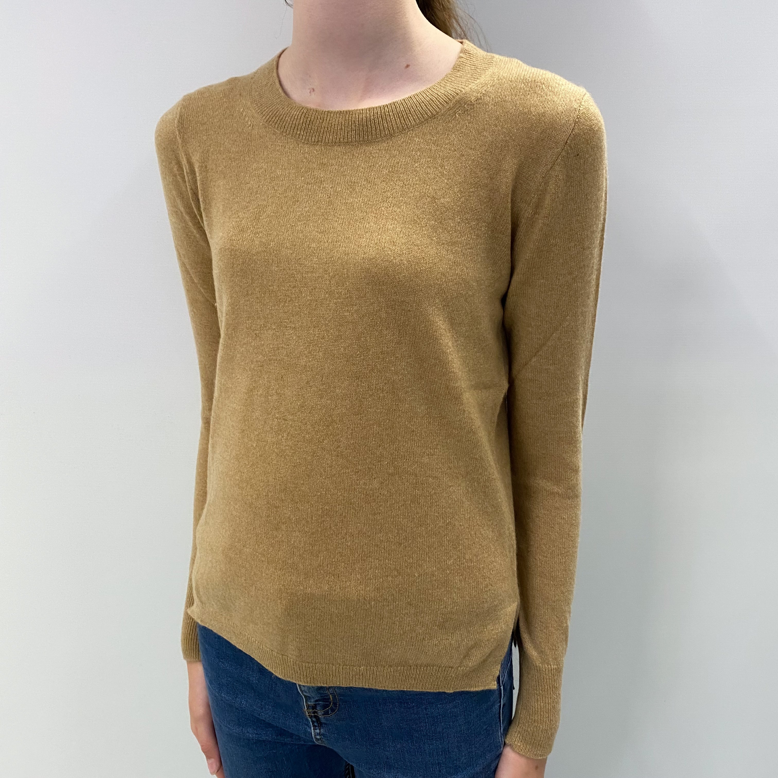 Caramel Brown Cashmere Crew Neck Jumper Extra Small