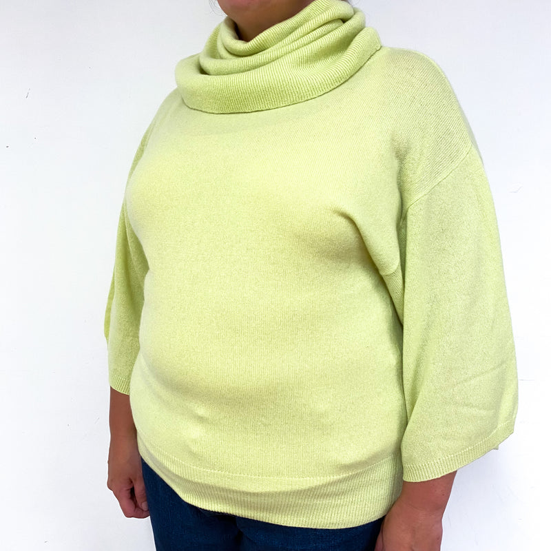 Yellow Fluffy Cowl Neck Jumper