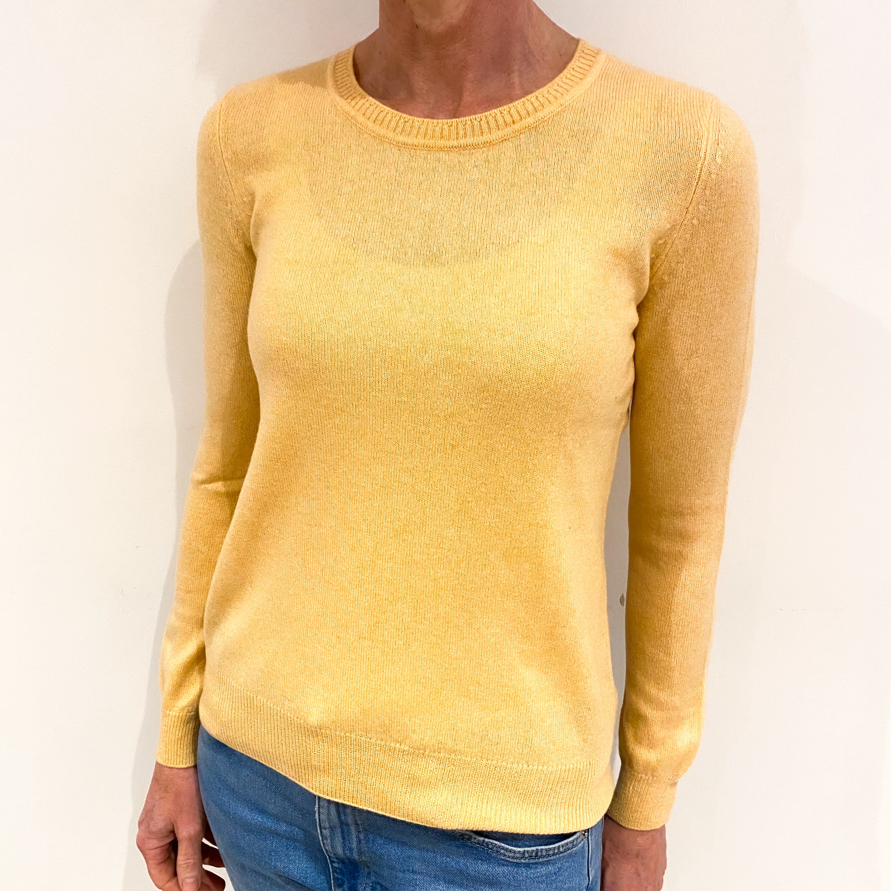 Apricot Orange Cashmere Scoop Neck Jumper Small