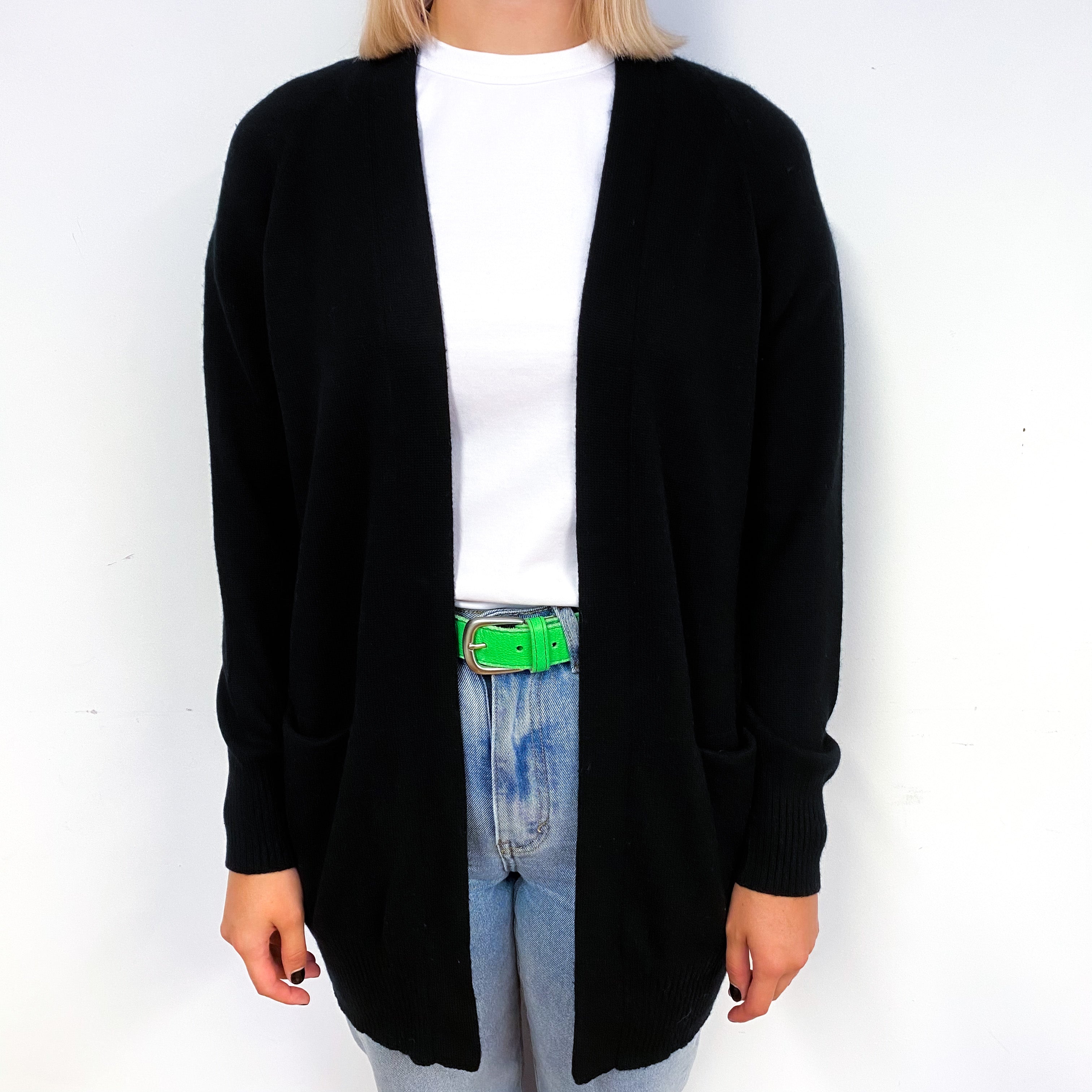 Vince Black Slouchy Cashmere Edge to Edge Cardigan Small