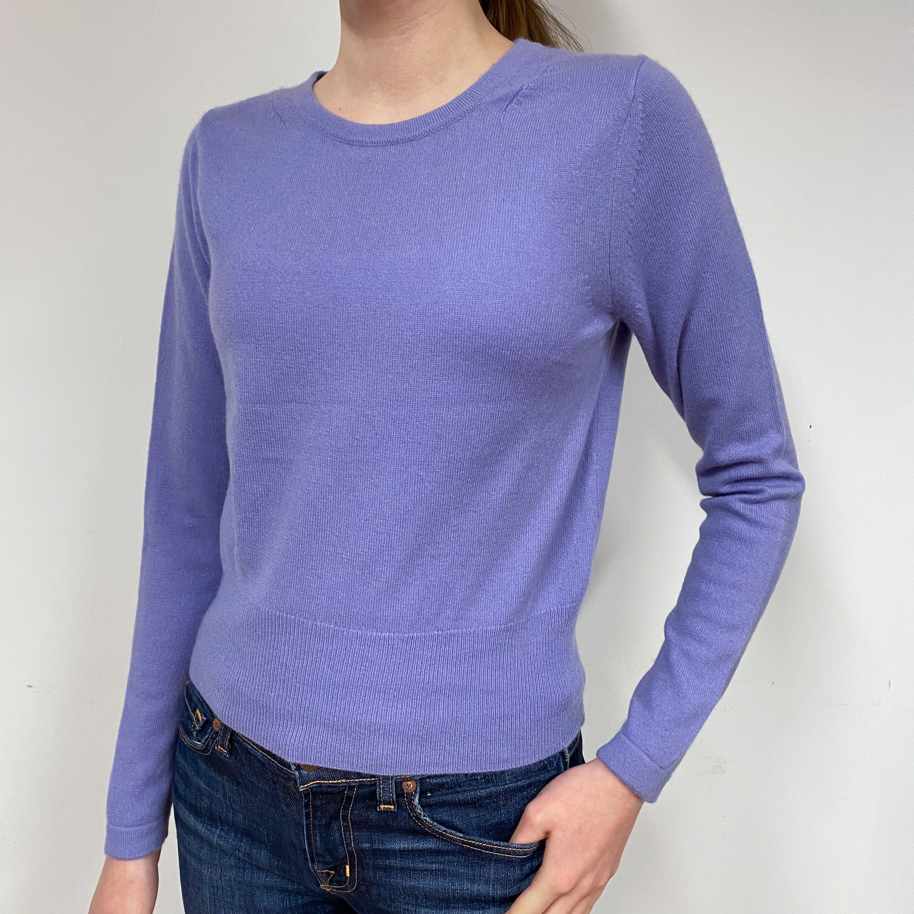 Lavender Purple Cashmere Crew Neck Jumper Extra Small