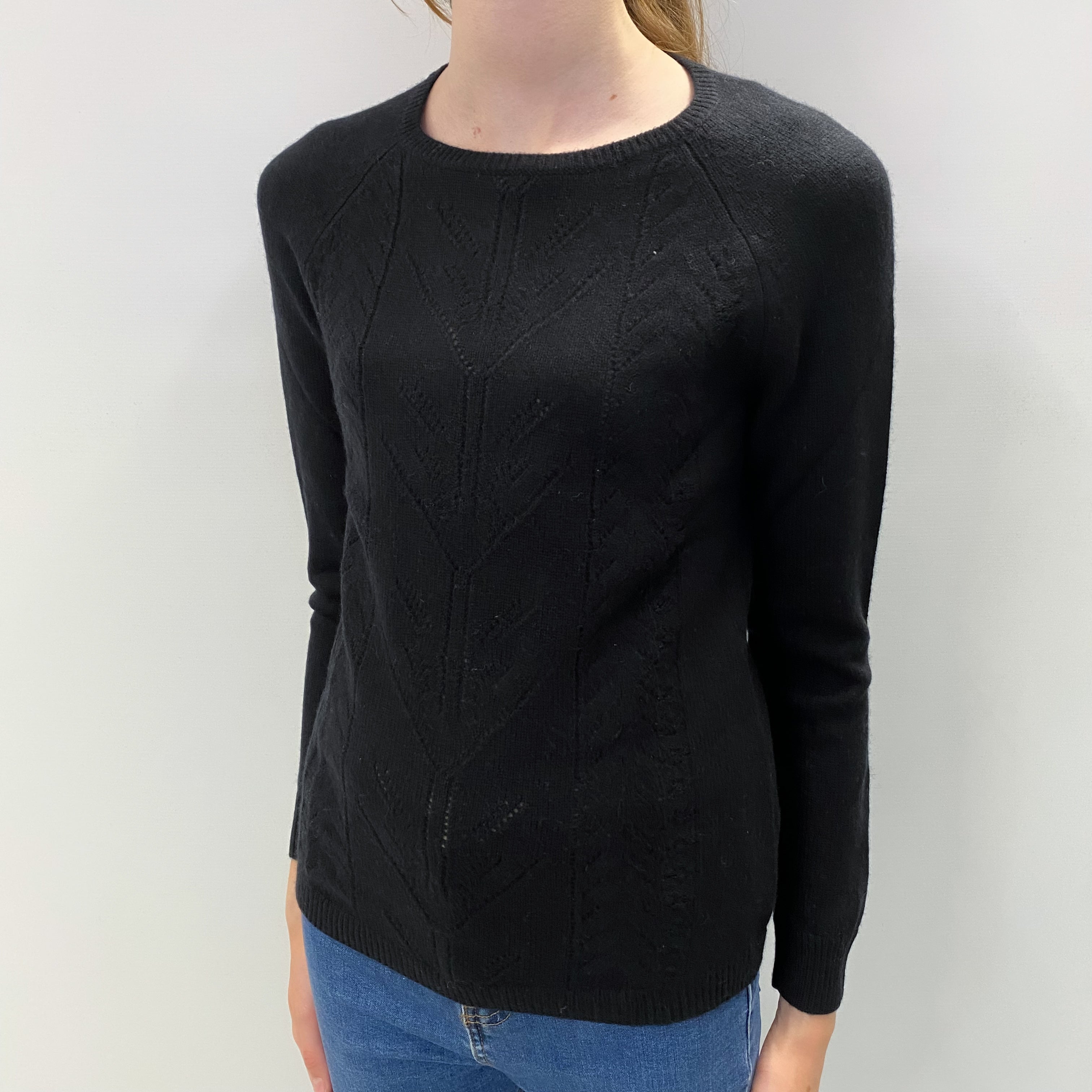 Black Cashmere Crew Neck Jumper Extra Small