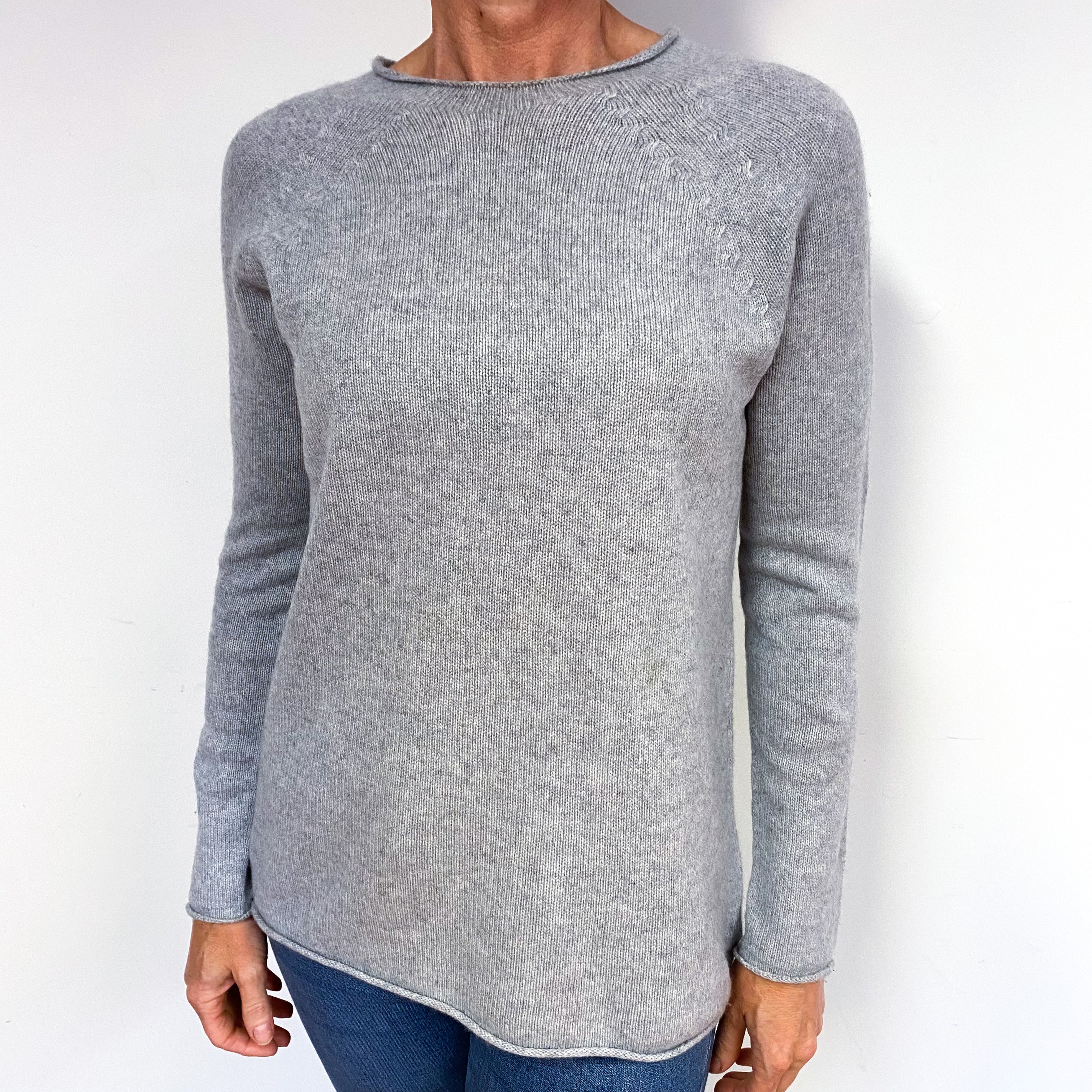 Smoke Grey Cashmere Crew Neck Jumper Medium