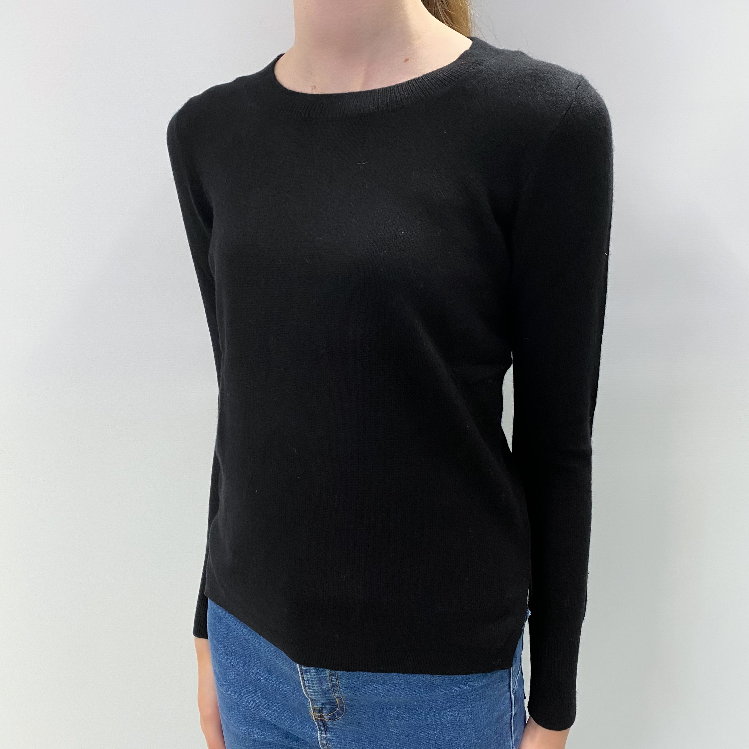 Black Cashmere Crew Neck Jumper Extra Small