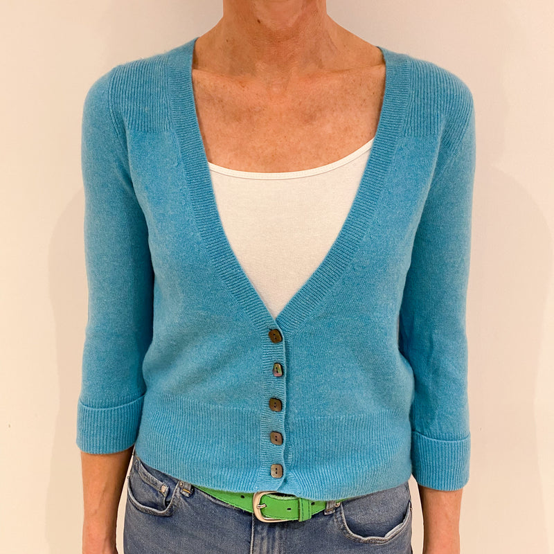 Turquoise hot sale cashmere cardigan