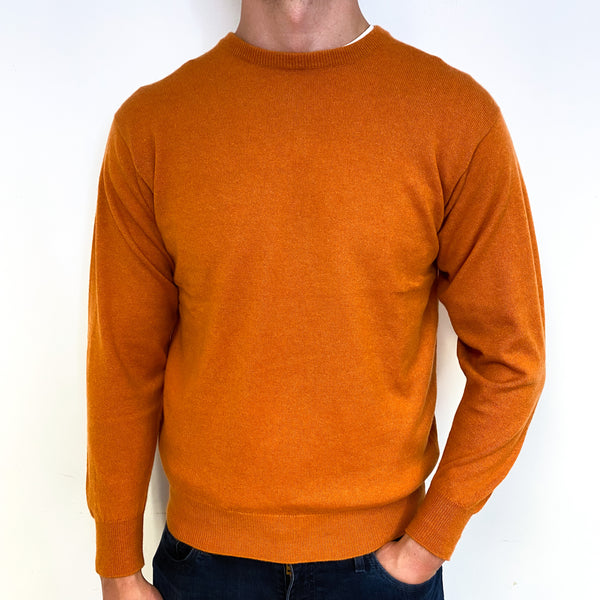 Mens orange 2025 cashmere sweater