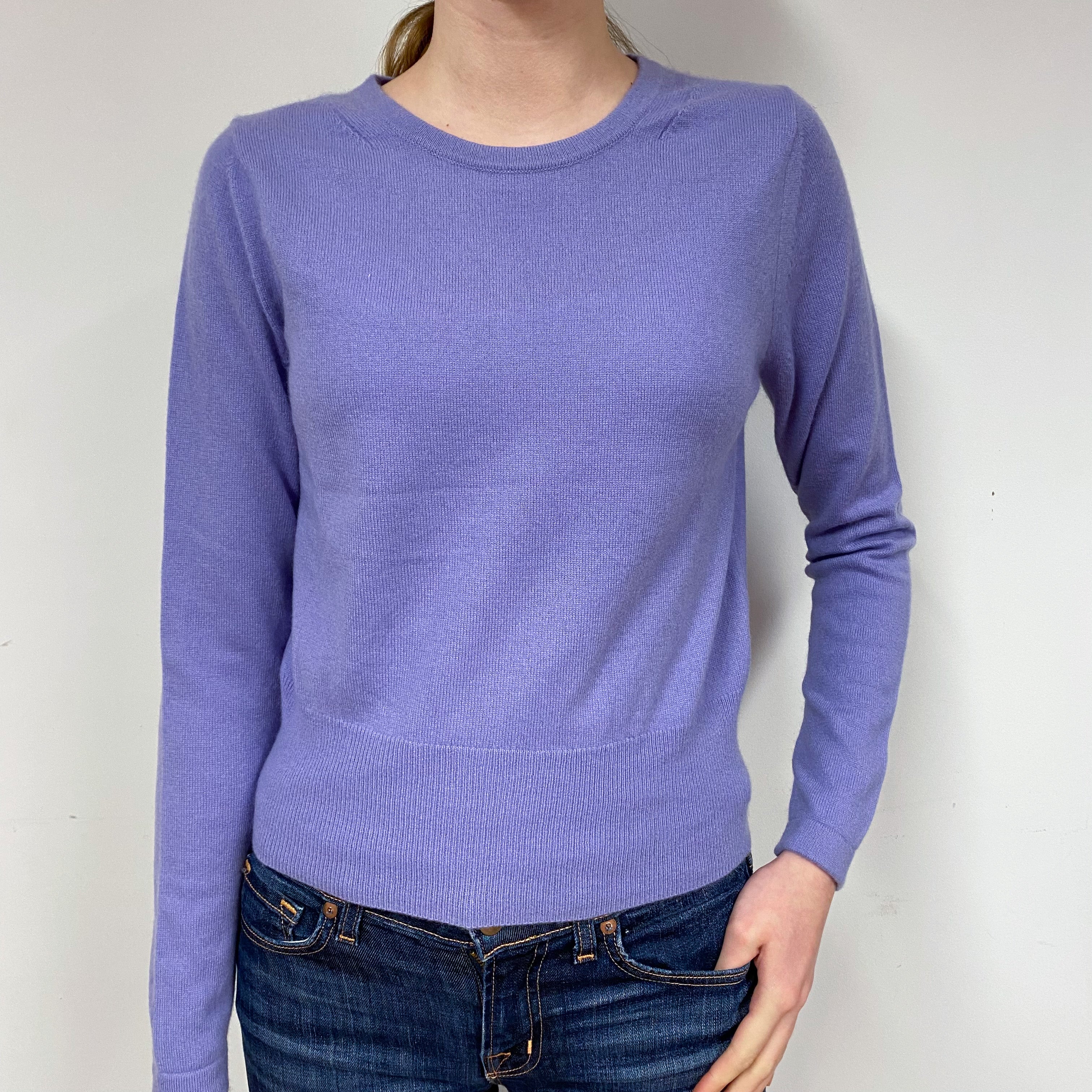 Lavender Purple Cashmere Crew Neck Jumper Extra Small