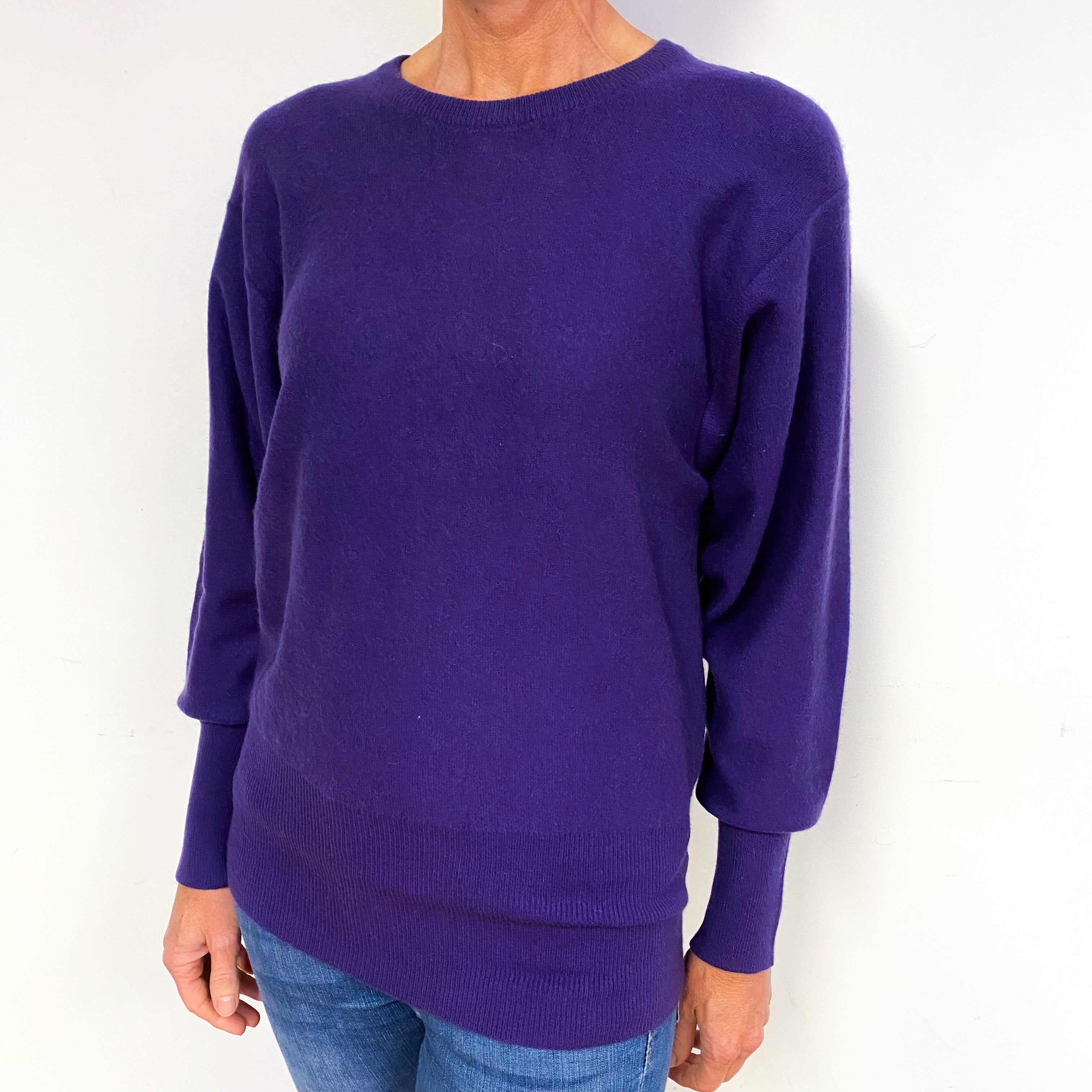 Violet Purple Cashmere Crew Neck Jumper Medium