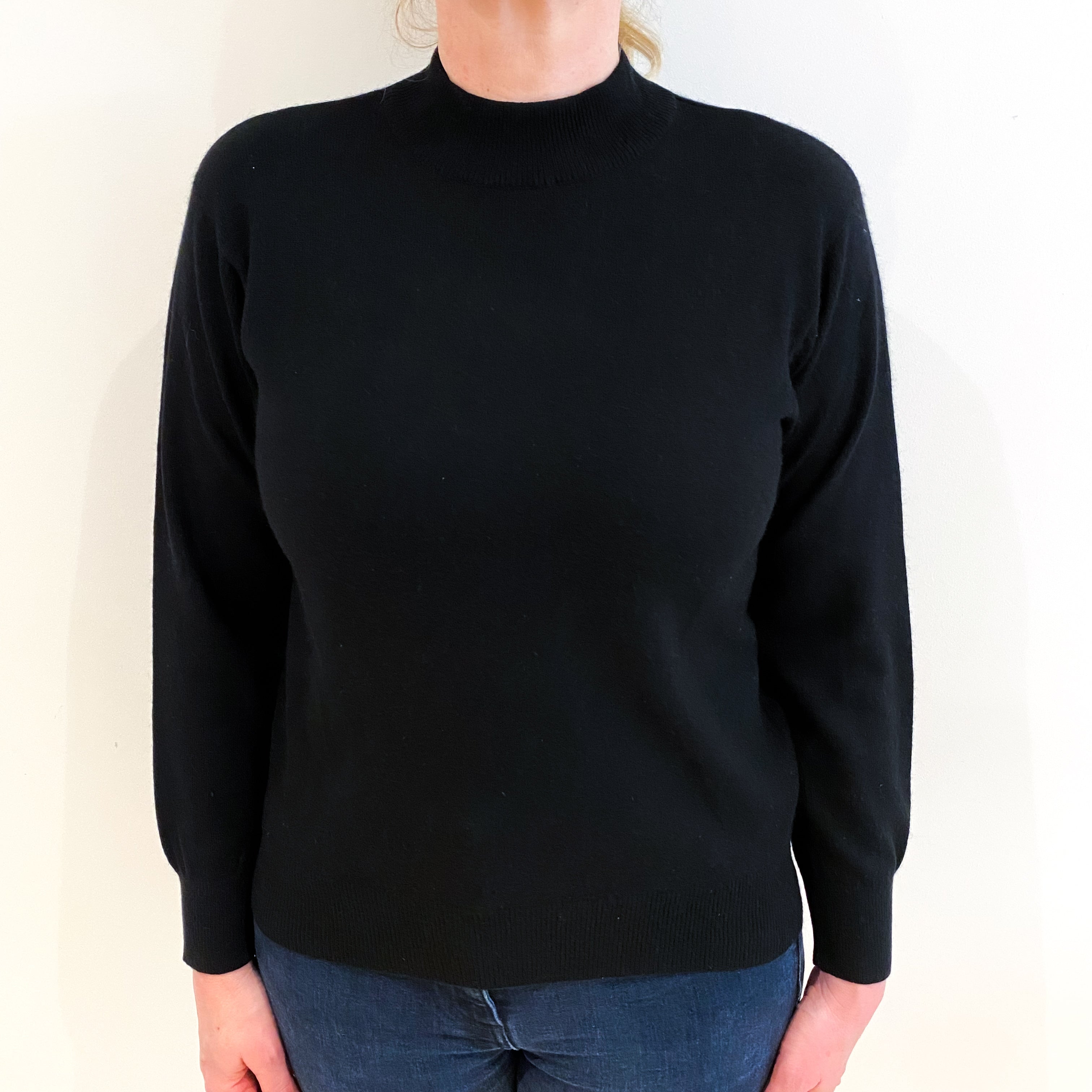 Black Cashmere Turtle Neck Jumper Large