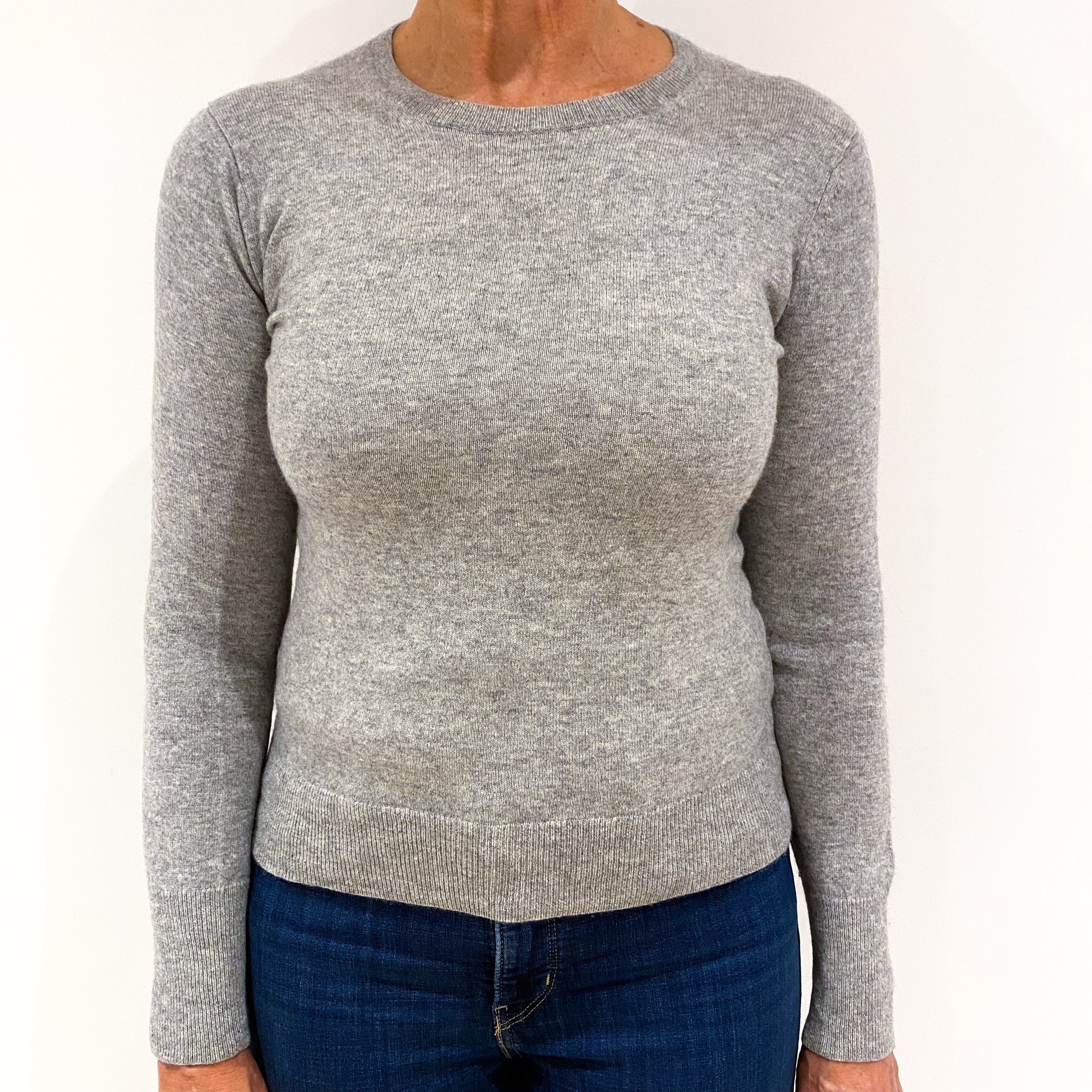 Smoke Grey Cashmere Crew Neck Jumper Medium