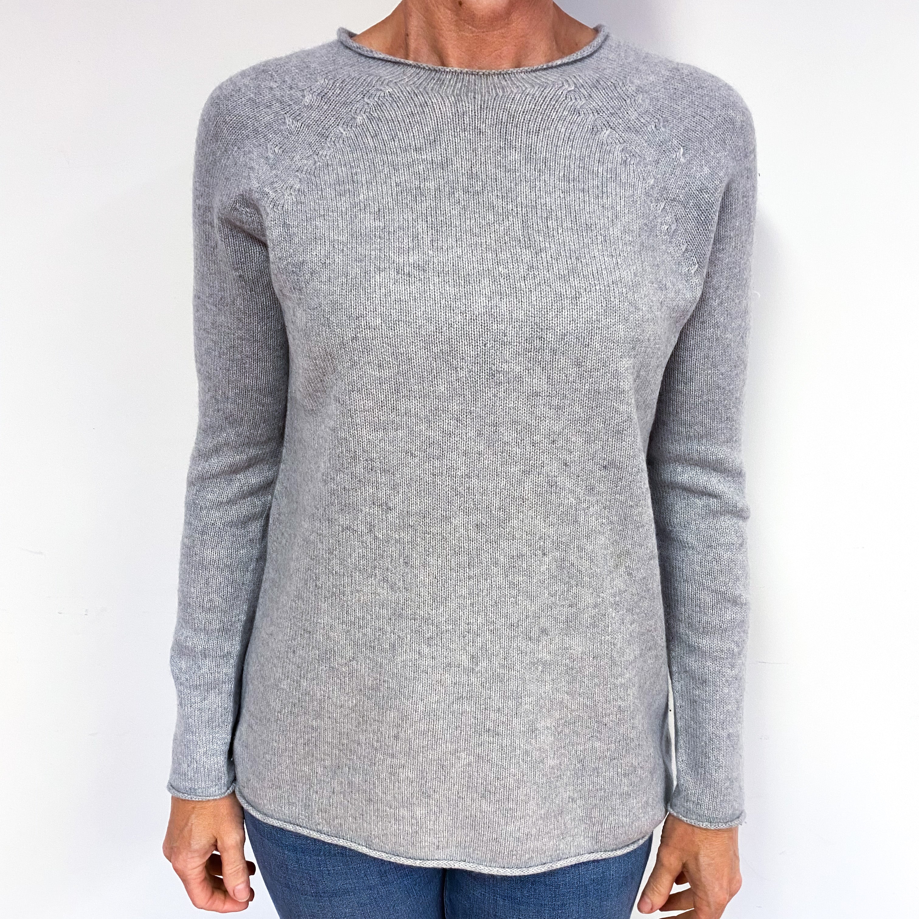 Smoke Grey Cashmere Crew Neck Jumper Medium