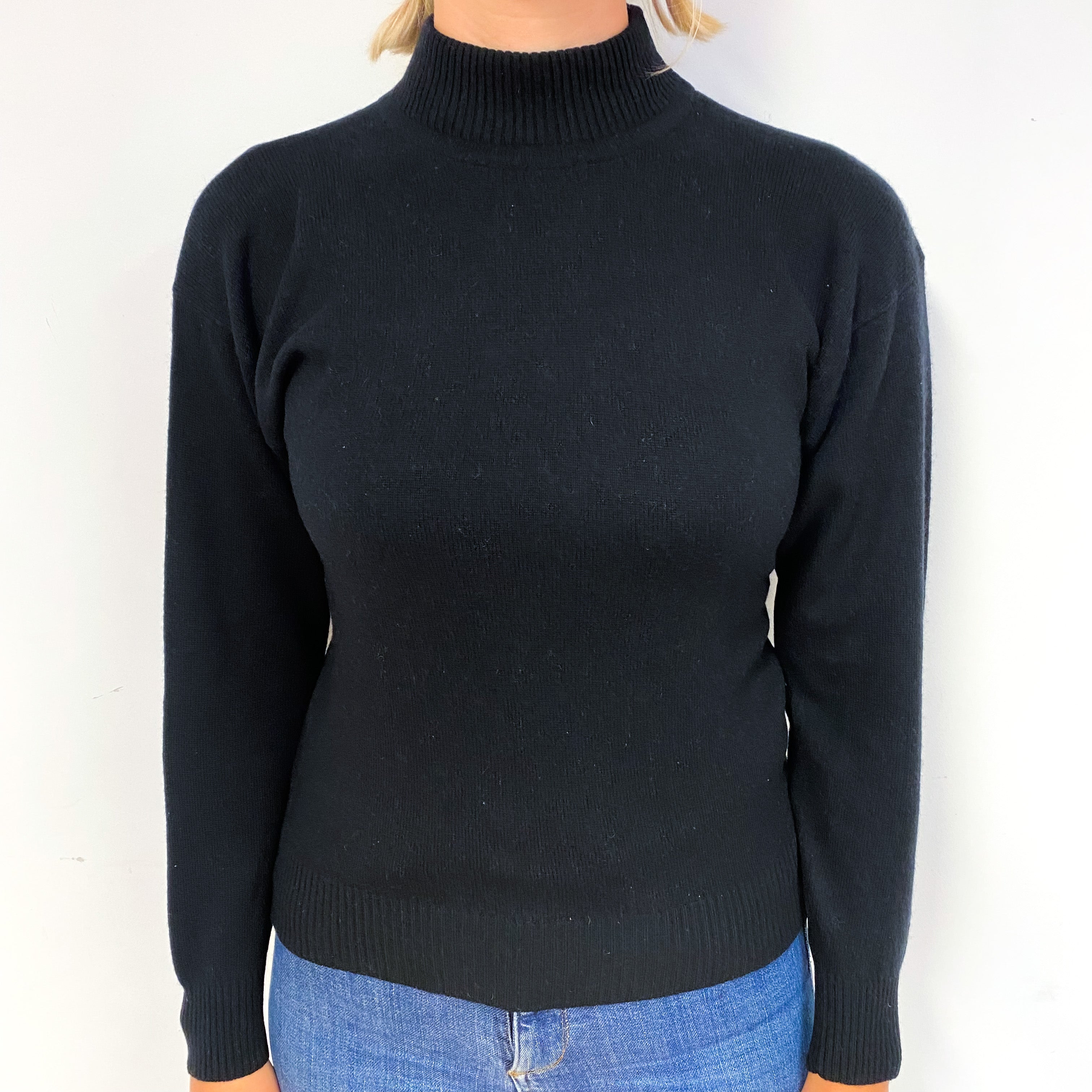 Black Cashmere Turtle Neck Jumper Small