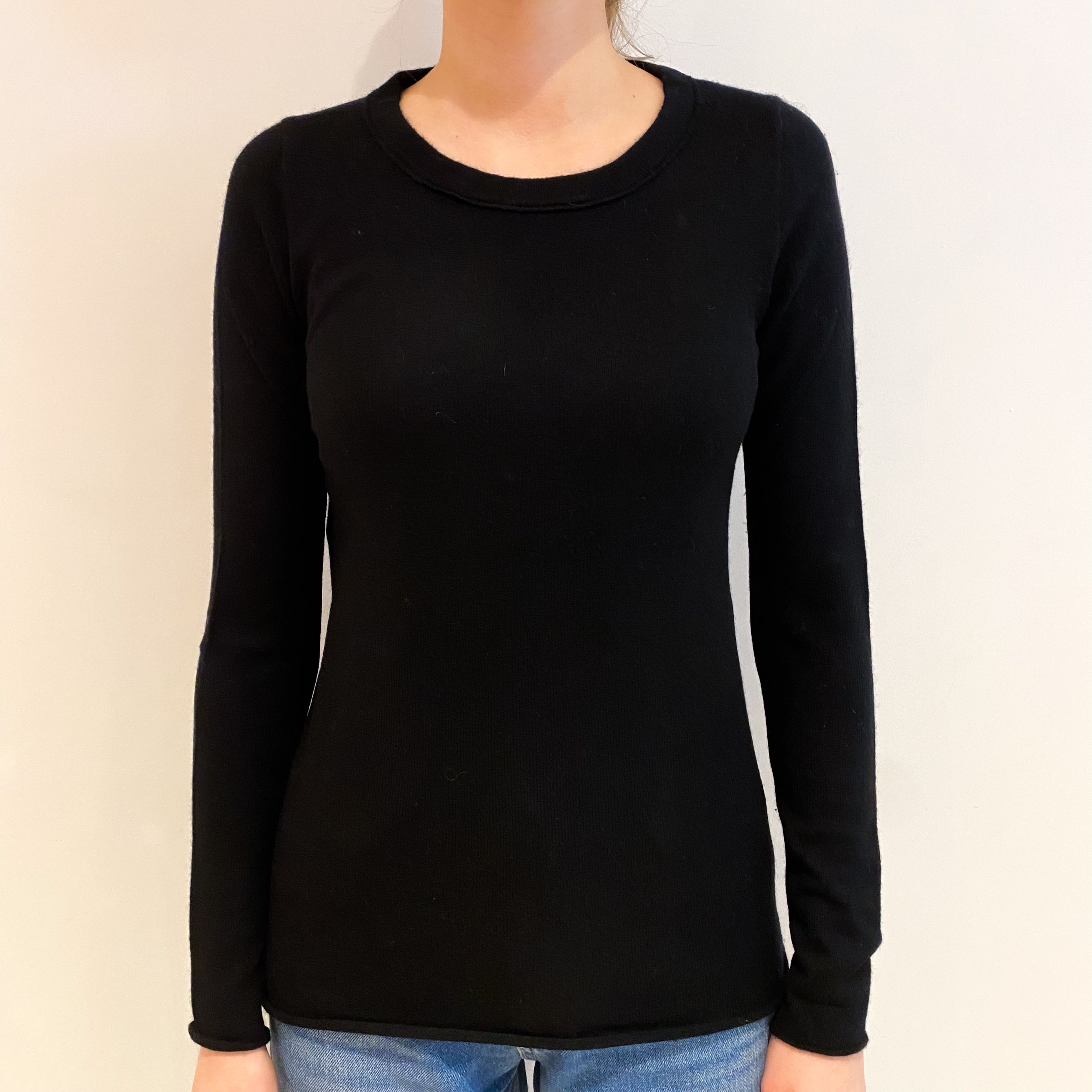 Black Cashmere Crew Neck Jumper Extra Small