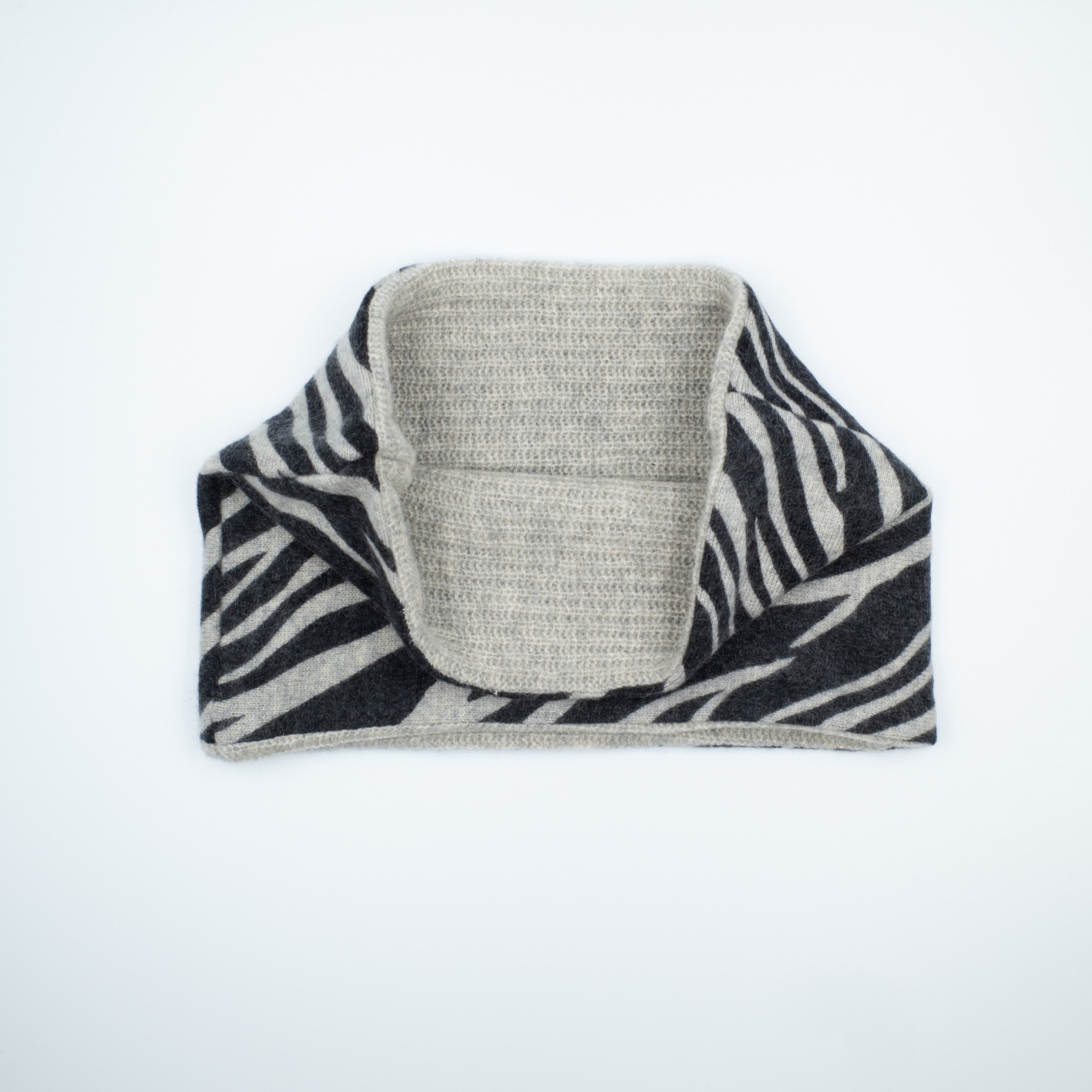 Zebra Stripe Grey Neck Warmer