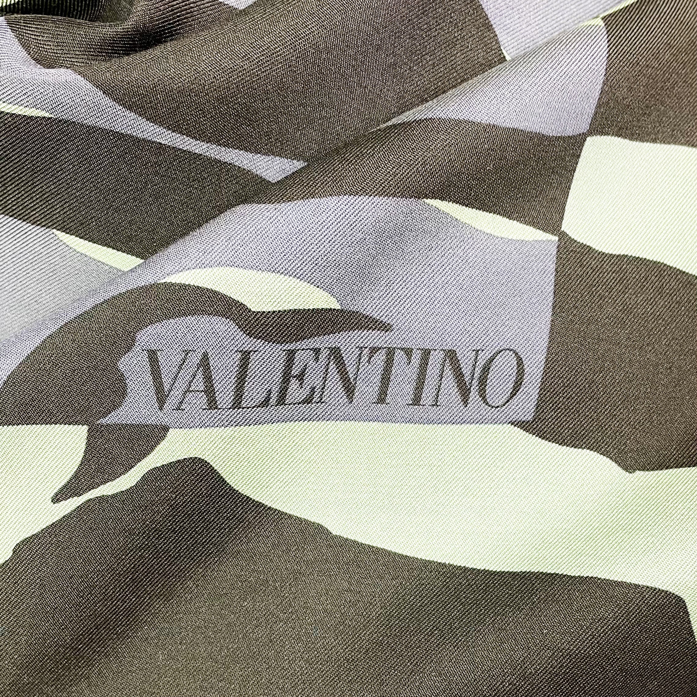 Valentino Italian Designer Abstract Silk Scarf