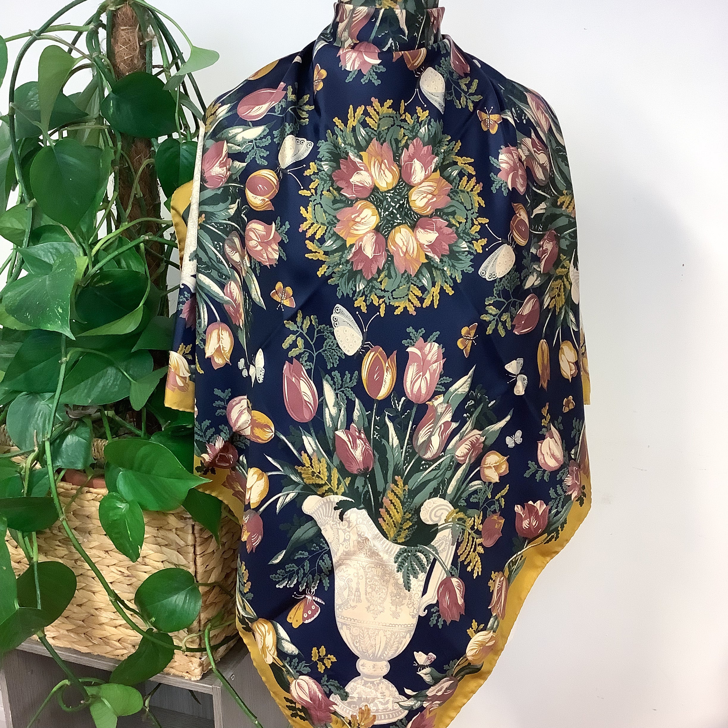 Past Times Floral Vintage Silk Scarf