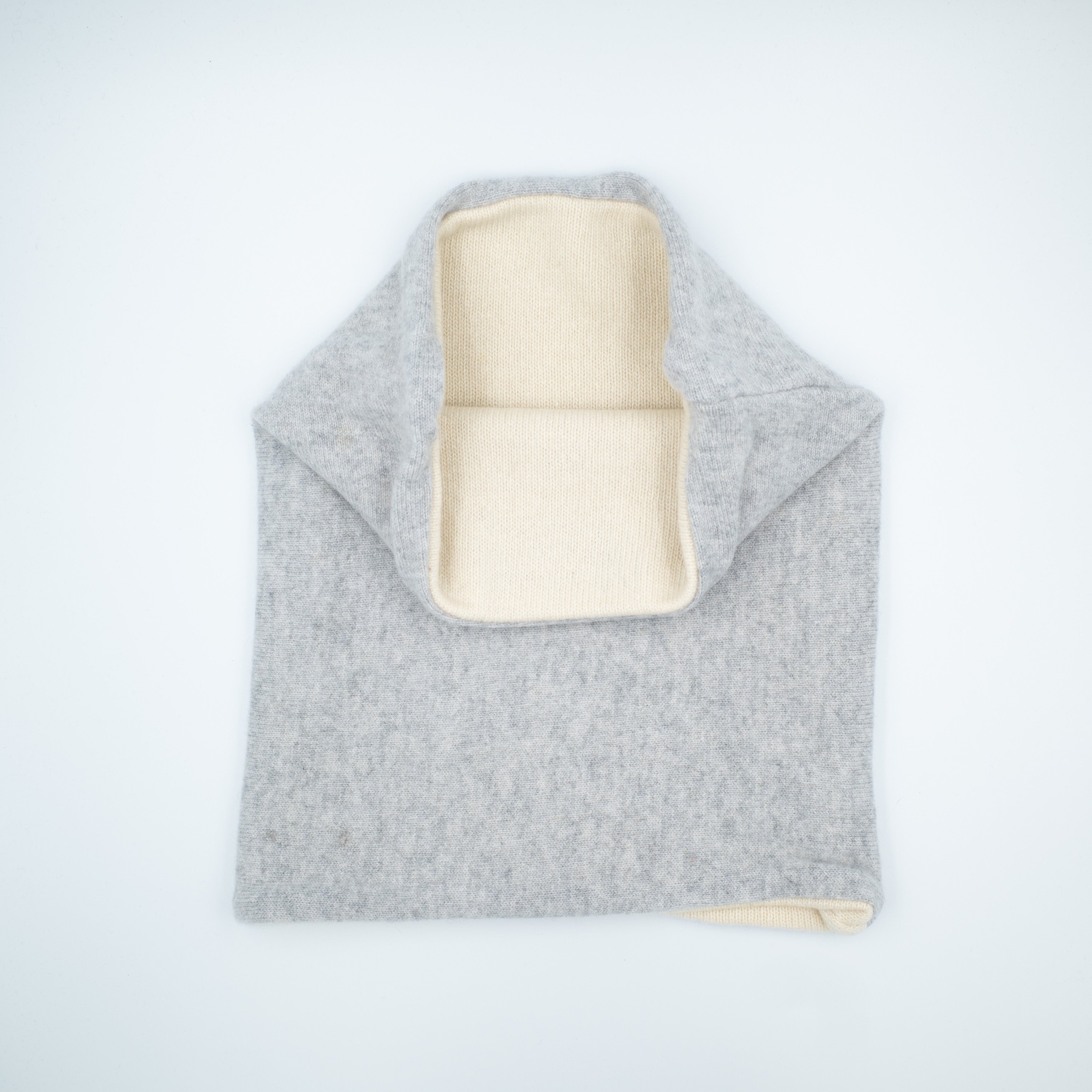 Warm Cream and Soft Grey Luxury Double Layered Snood