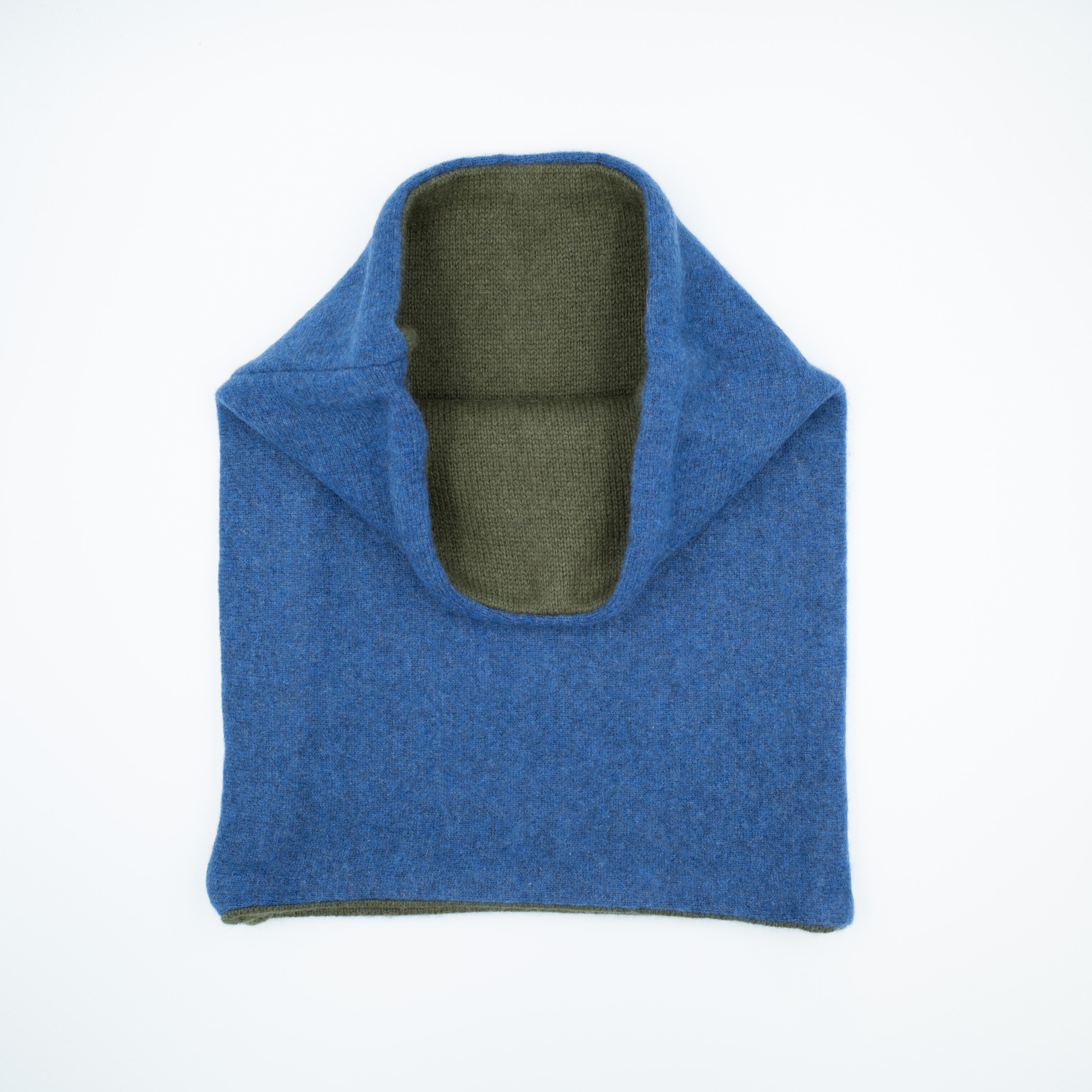 Ink Blue and Khaki Luxury Double Layered Snood