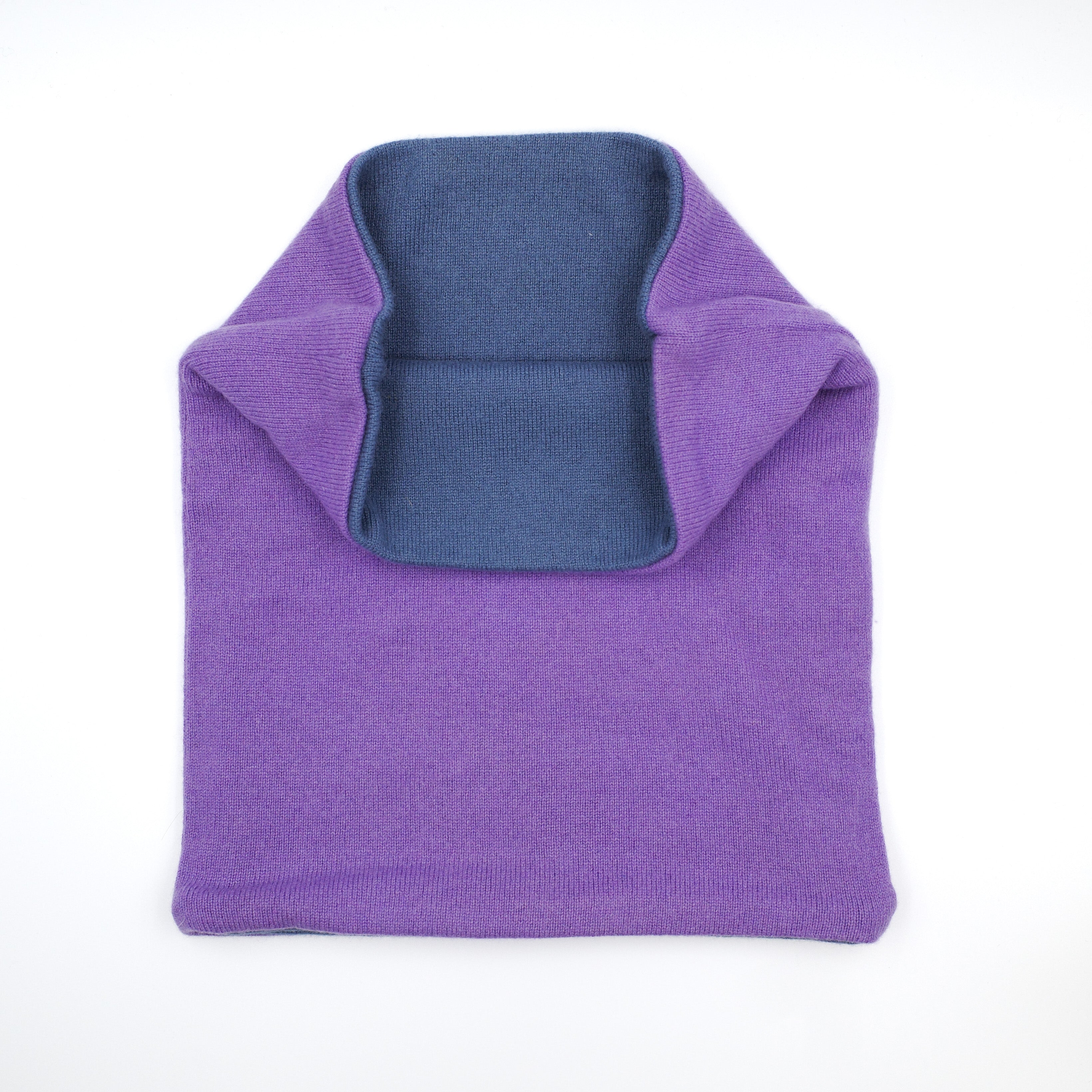 Heather Purple and Denim Blue Luxury Double Layered Snood