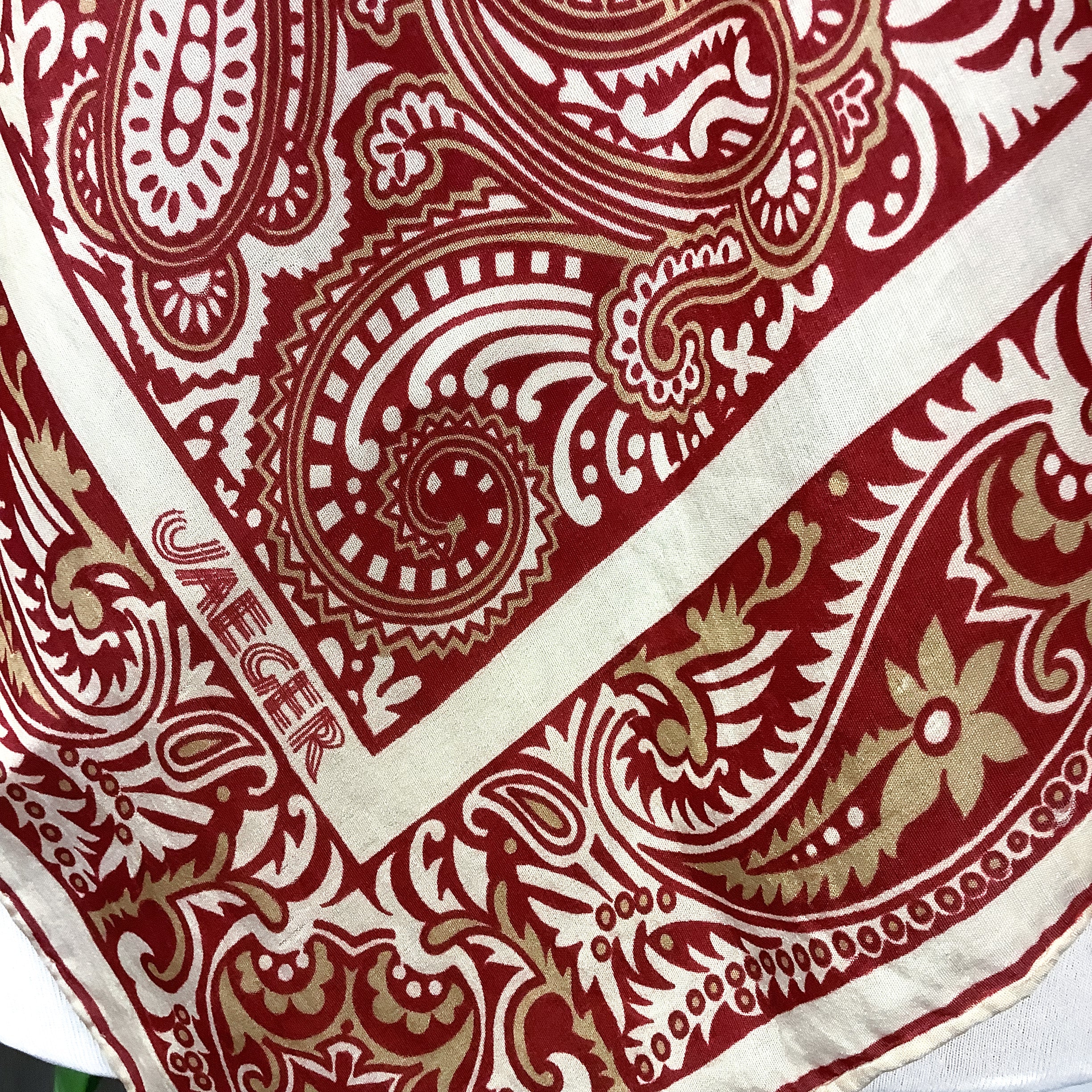 1970s Paisley Jaeger Vintage Silk Scarf