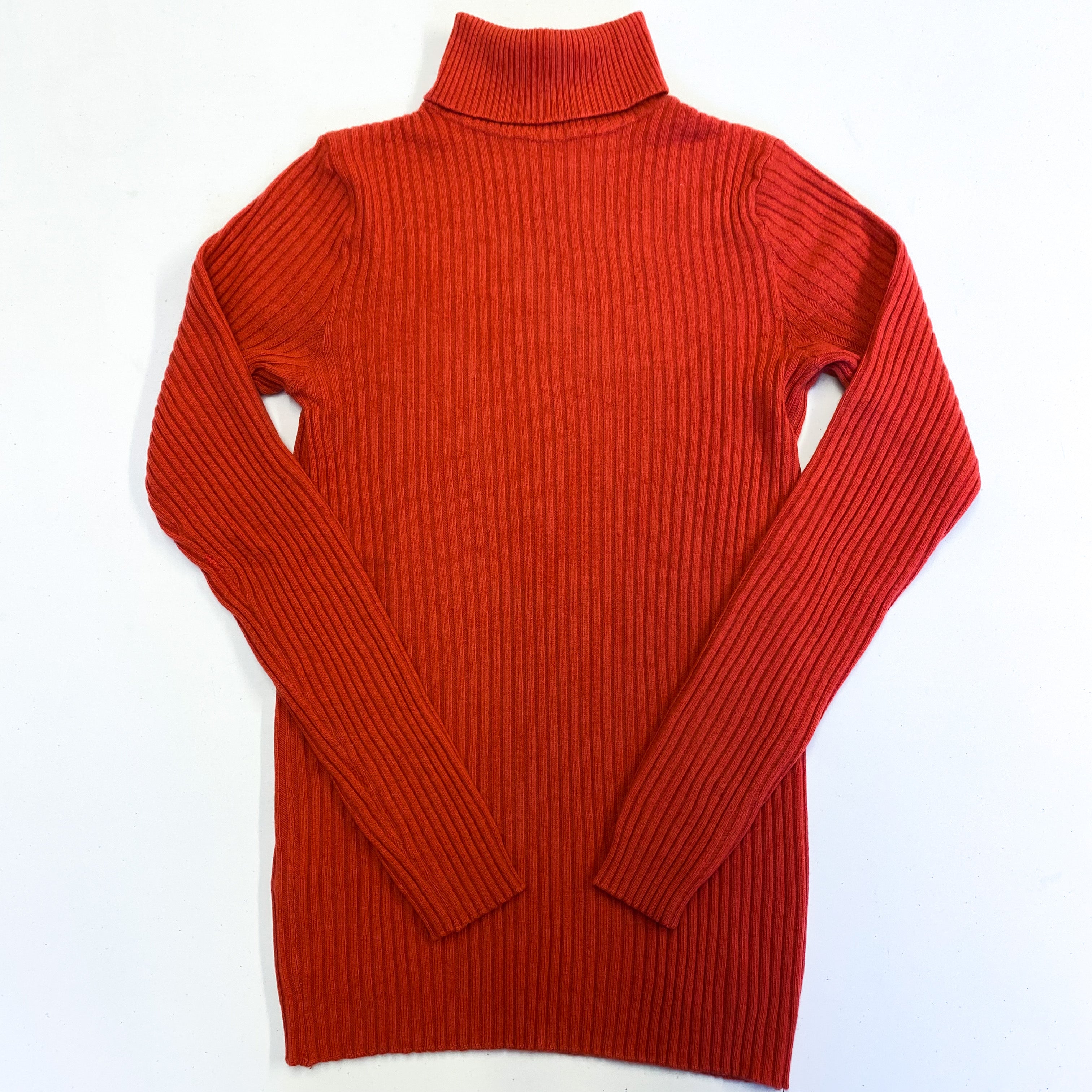 Children’s Vermillion Red Rib Polo Neck Jumper Age 12-14