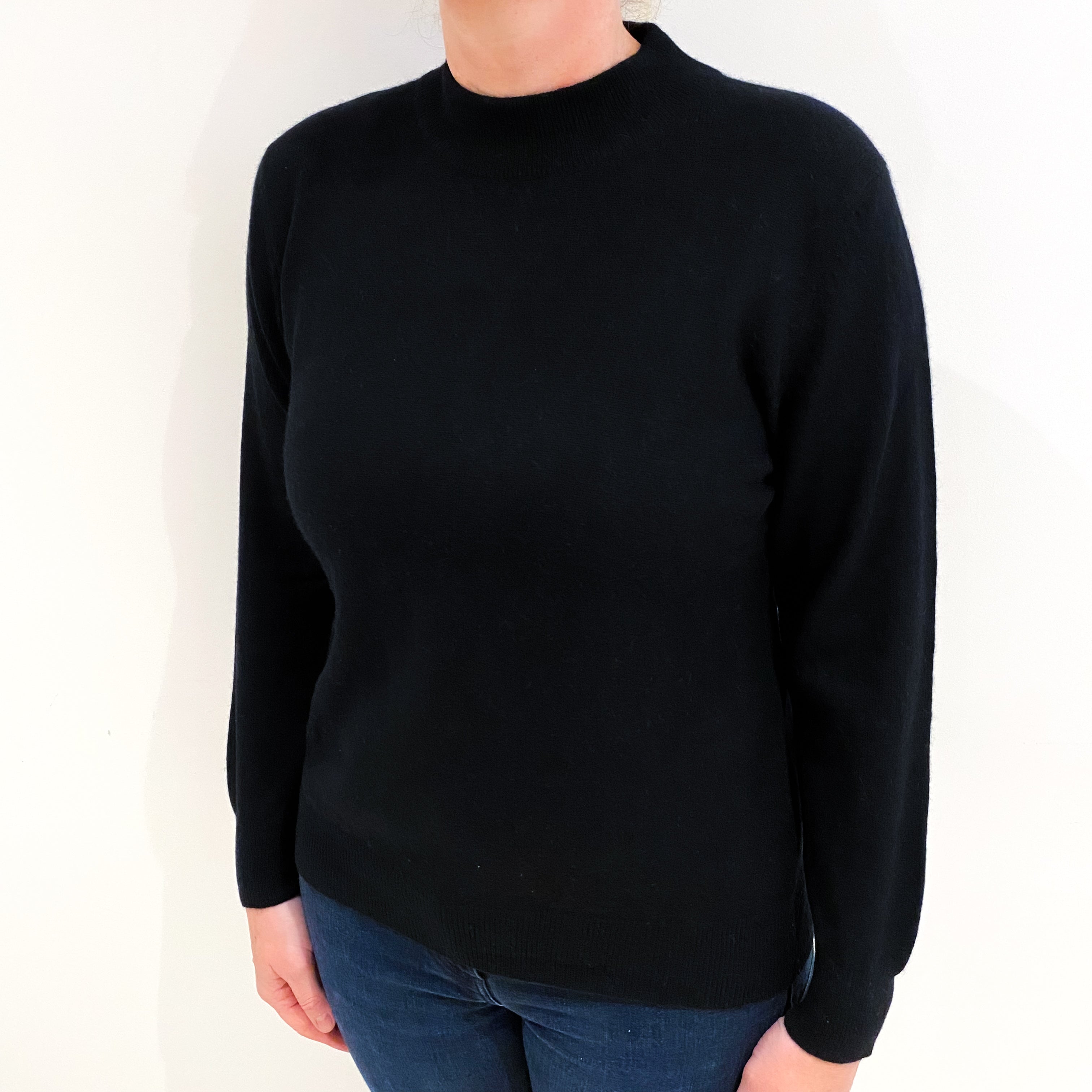 Black Cashmere Turtle Neck Jumper Large