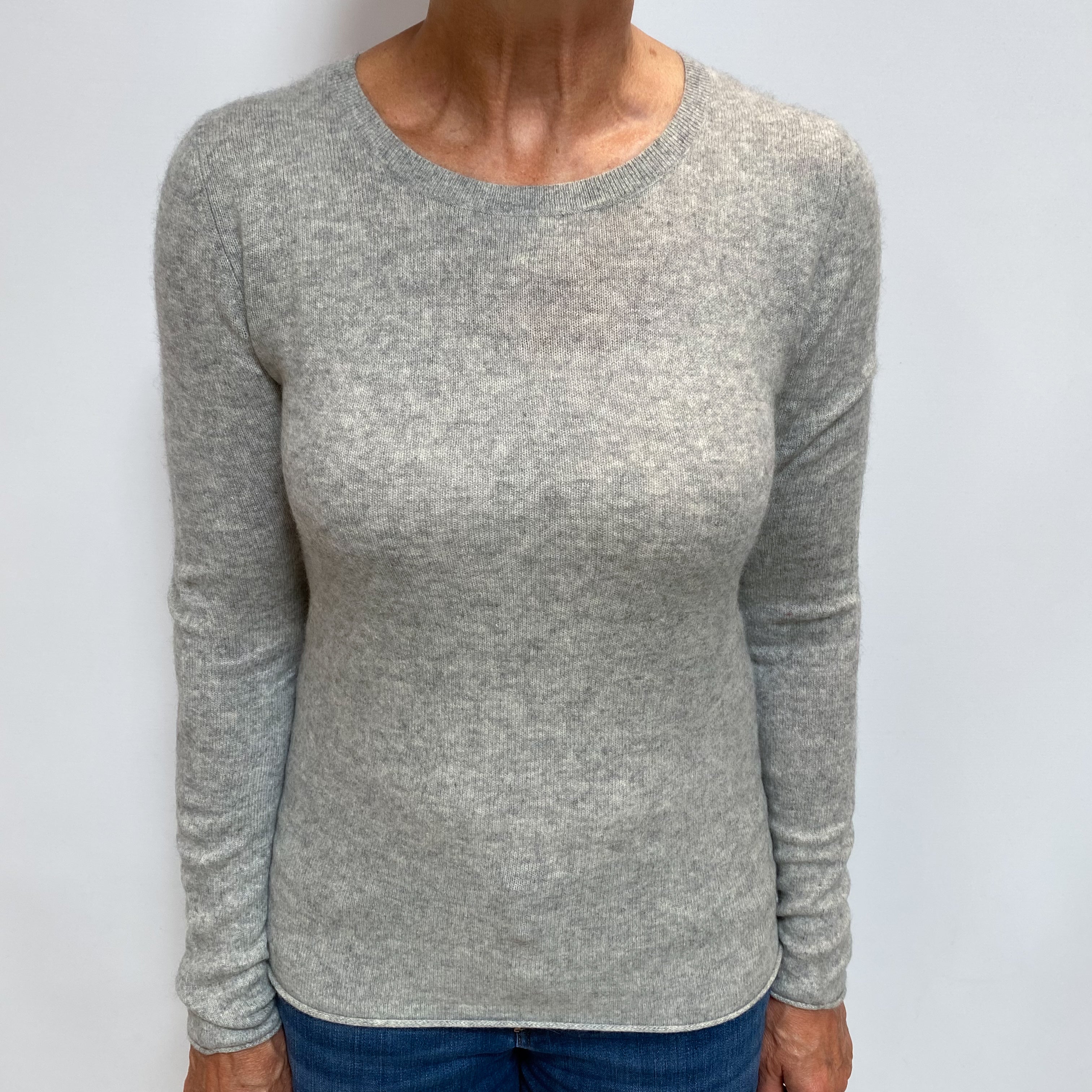 Smoke Grey Cashmere Crew Neck Jumper Medium