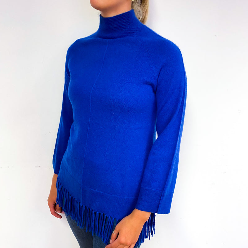 Cobalt blue roll outlet neck jumper