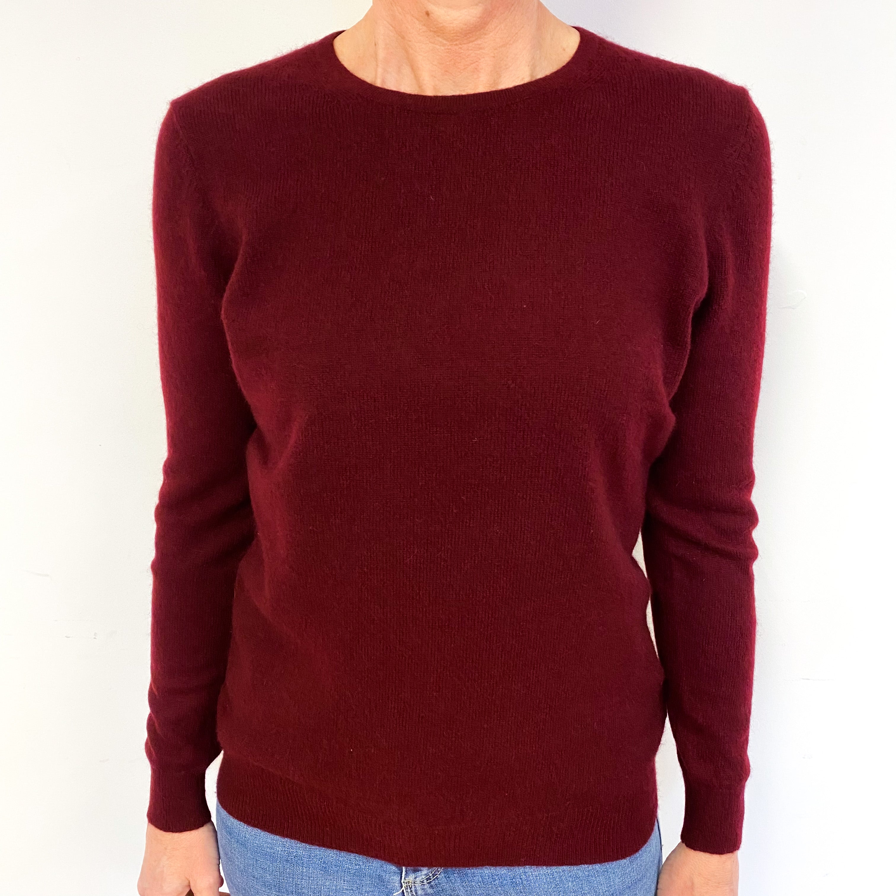 Mulberry Red Cashmere Crew Neck Jumper Medium