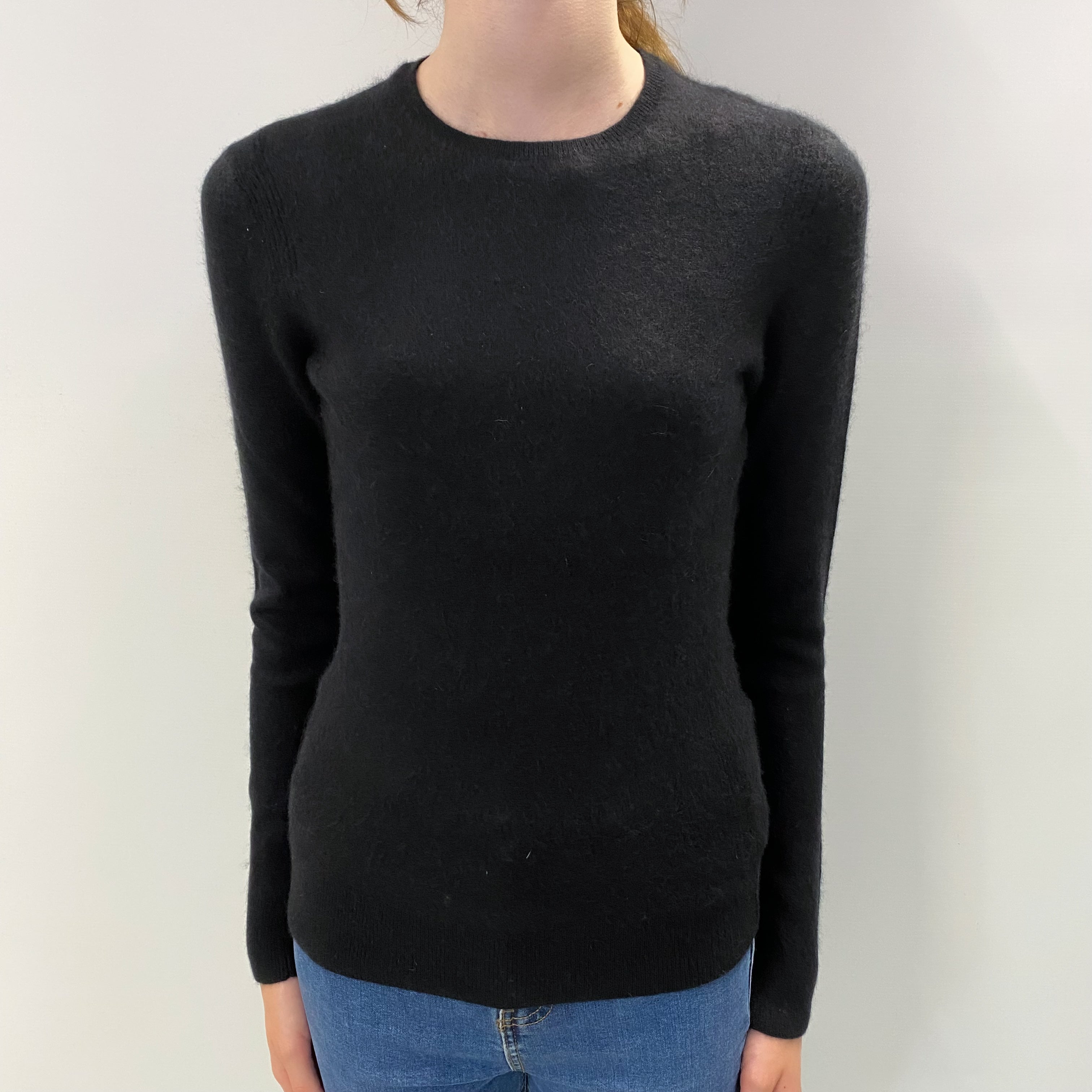 Black Cashmere Crew Neck Jumper Extra Small