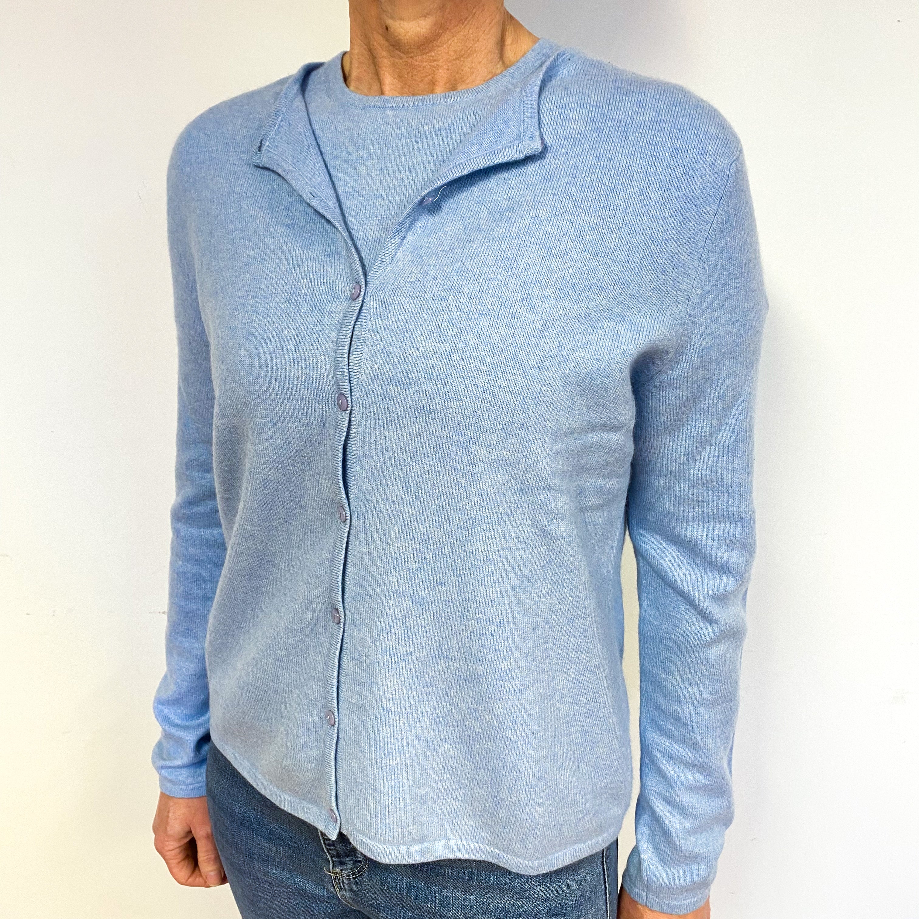 Baby Blue Twinset Cashmere Cardigan And Top Medium