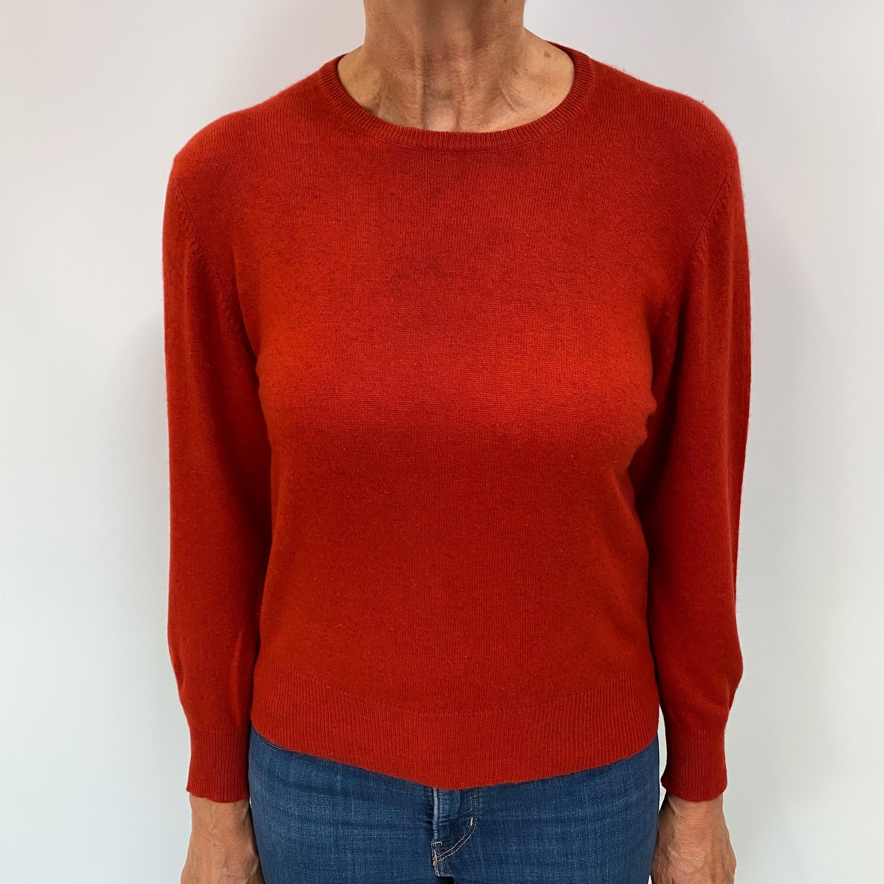 Paprika Orange Cashmere Crew Neck Jumper Medium