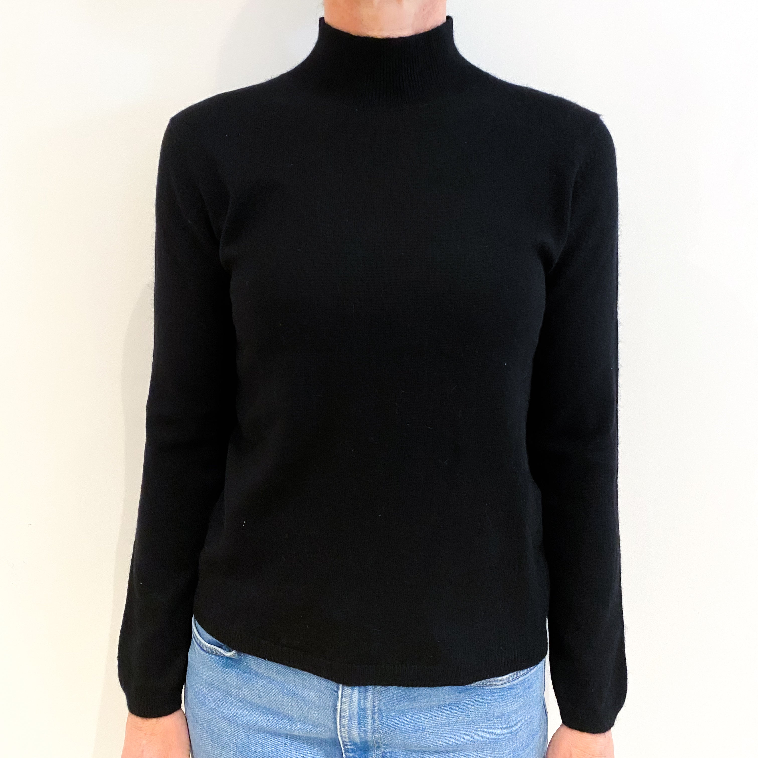 Black Cashmere Turtle Neck Jumper Small