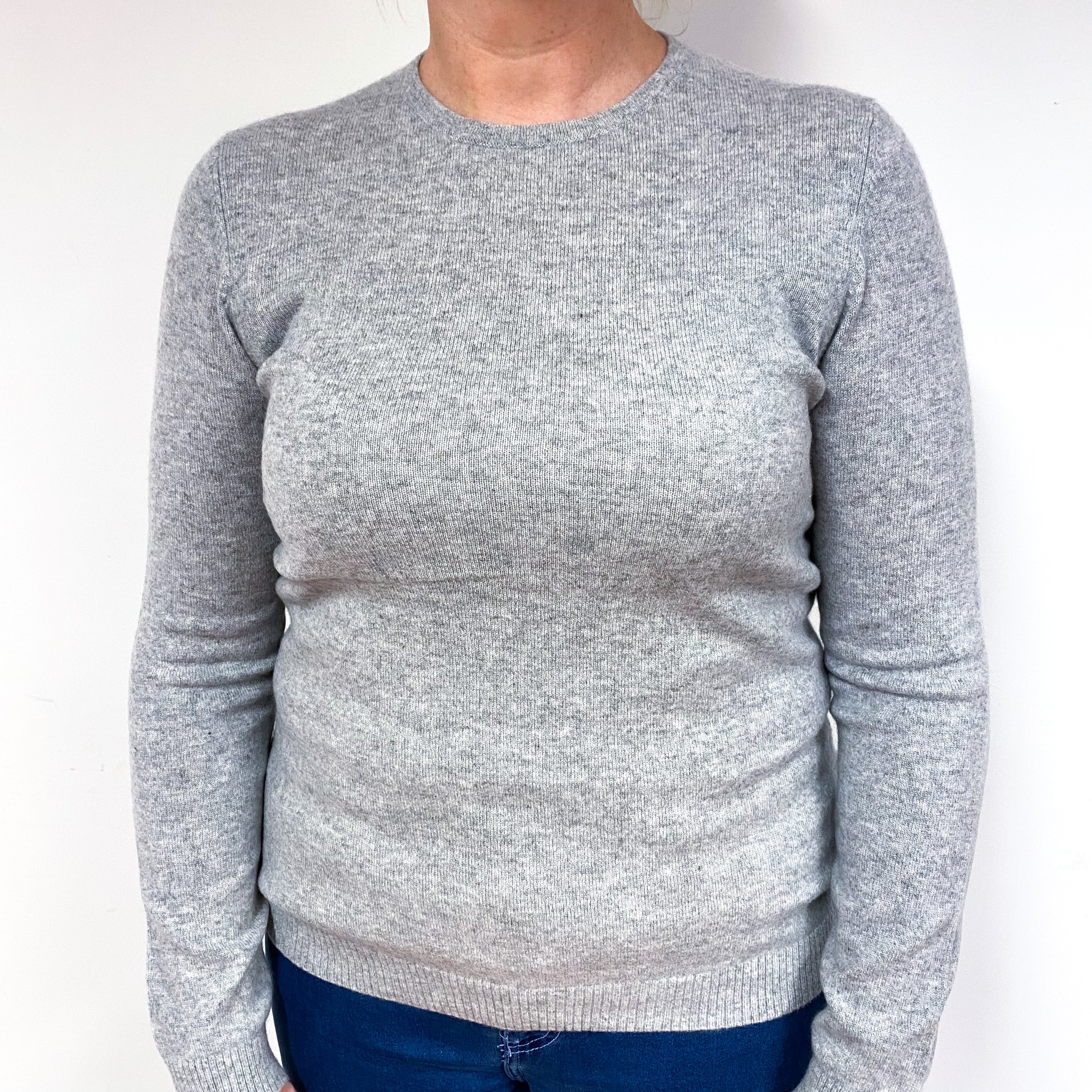 Smoke Grey Cashmere Crew Neck Jumper Large