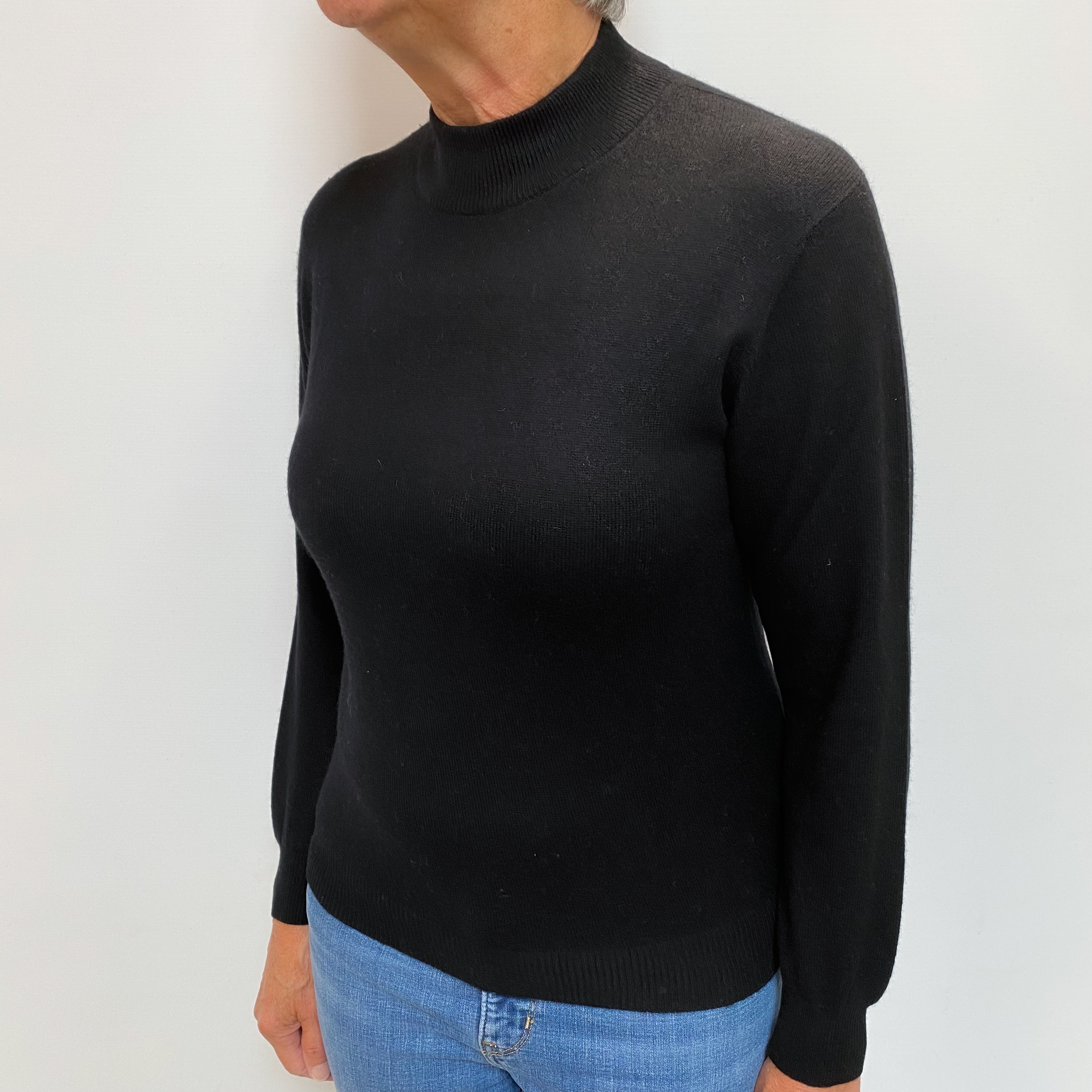 Black Cashmere Turtle Neck Jumper Medium