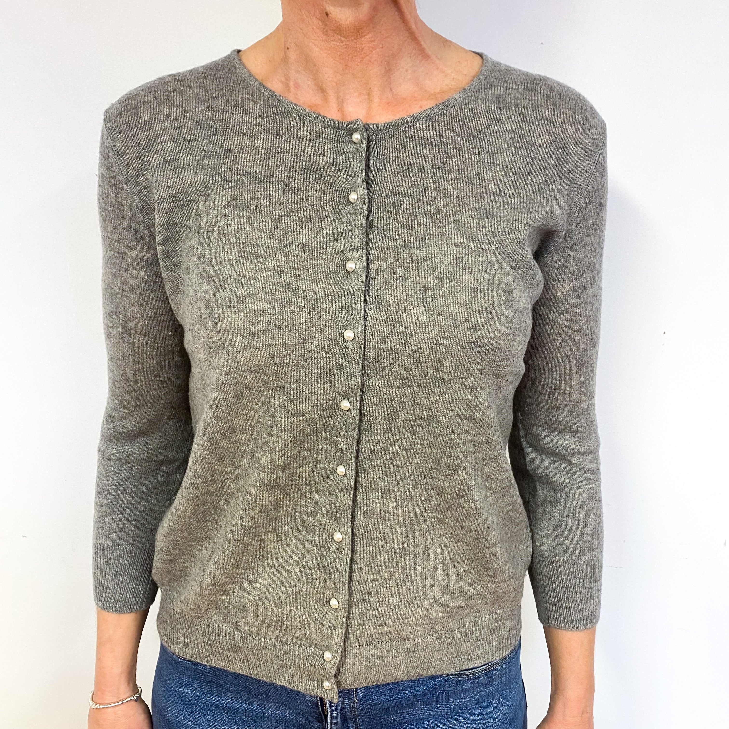 Smoke Grey Cashmere Cardigan Medium