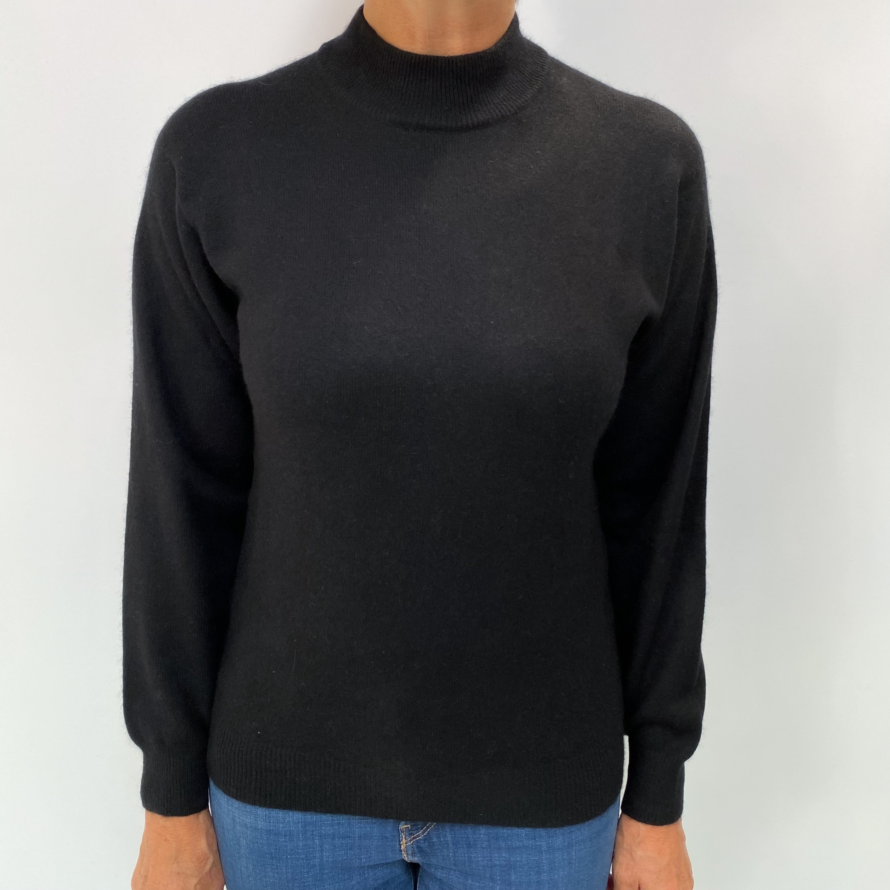 Black Cashmere Turtle Neck Jumper Medium