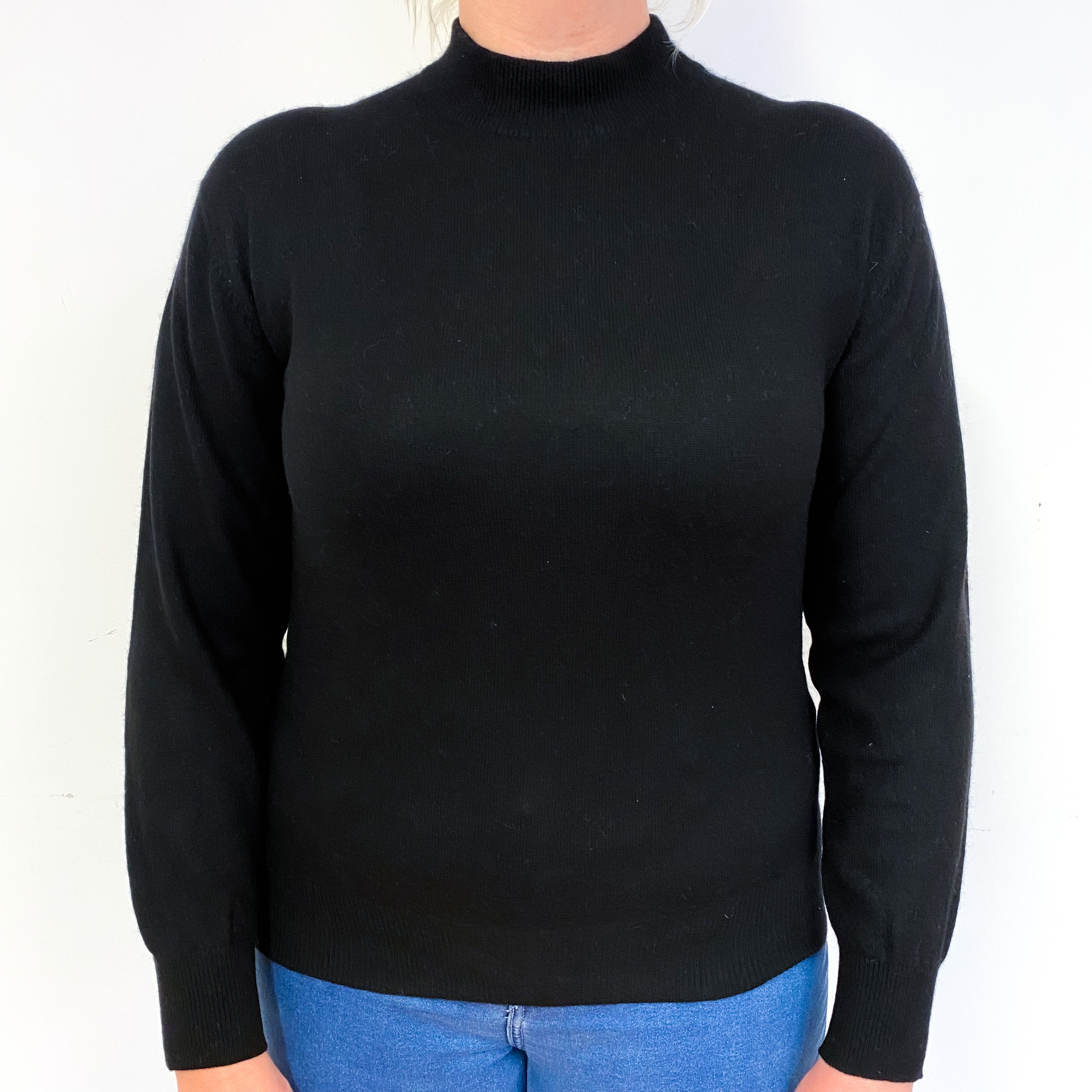 Black Cashmere Turtle Neck Jumper Large