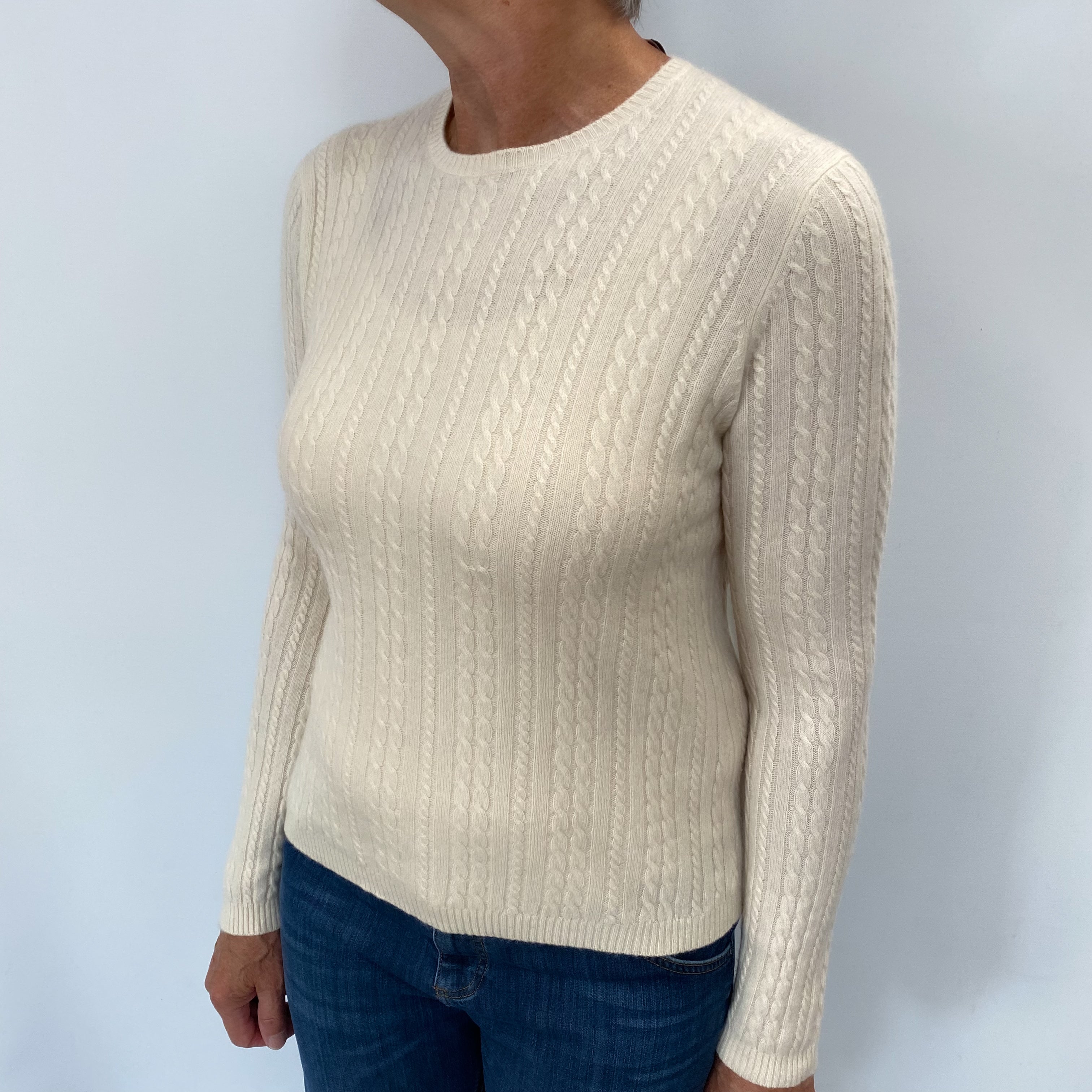 Cream Cashmere Crew Neck Jumper Medium